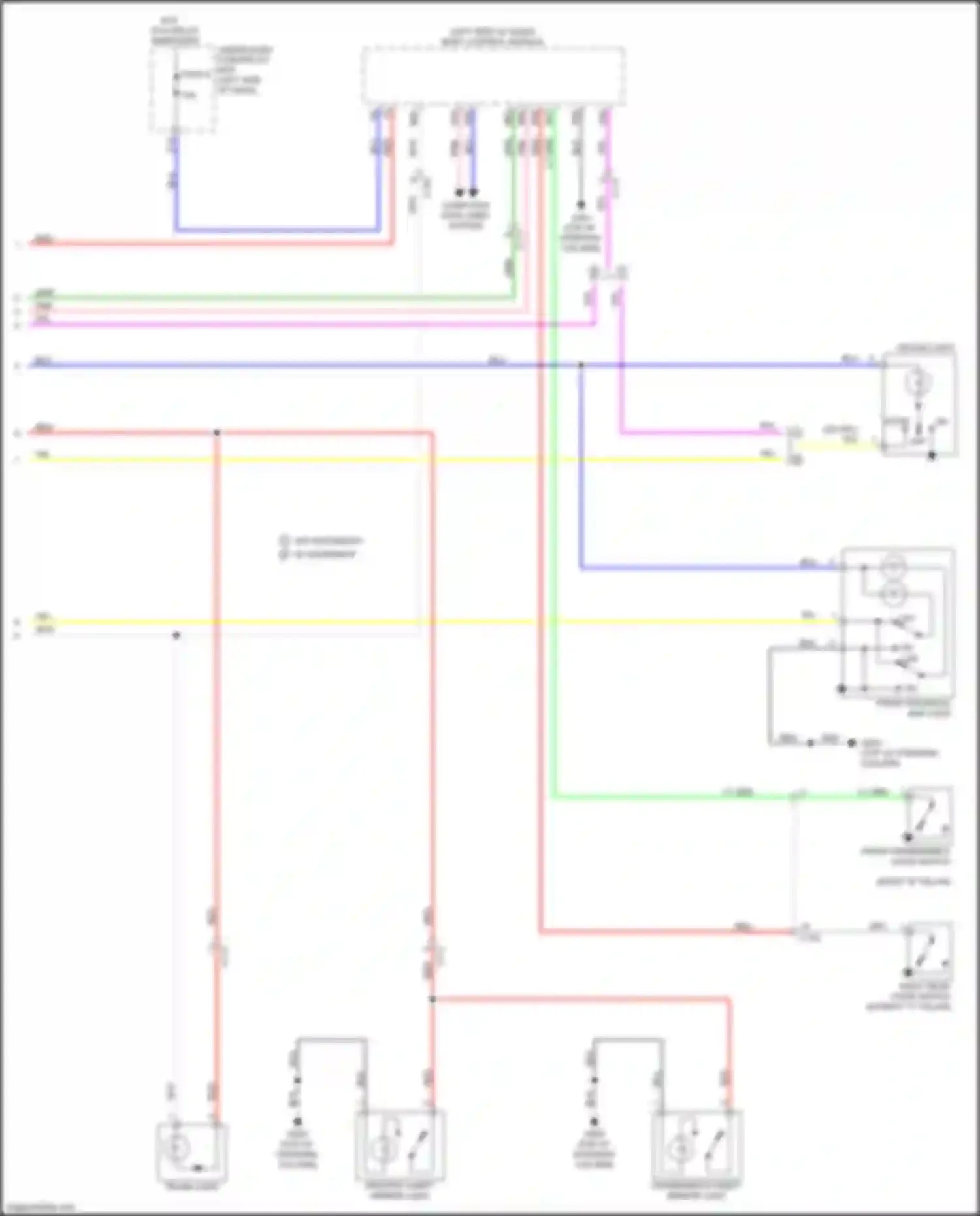 Wiring diagram front passenger's door switch for Honda Insight ZE4 (2018-2024) (2 of 7)