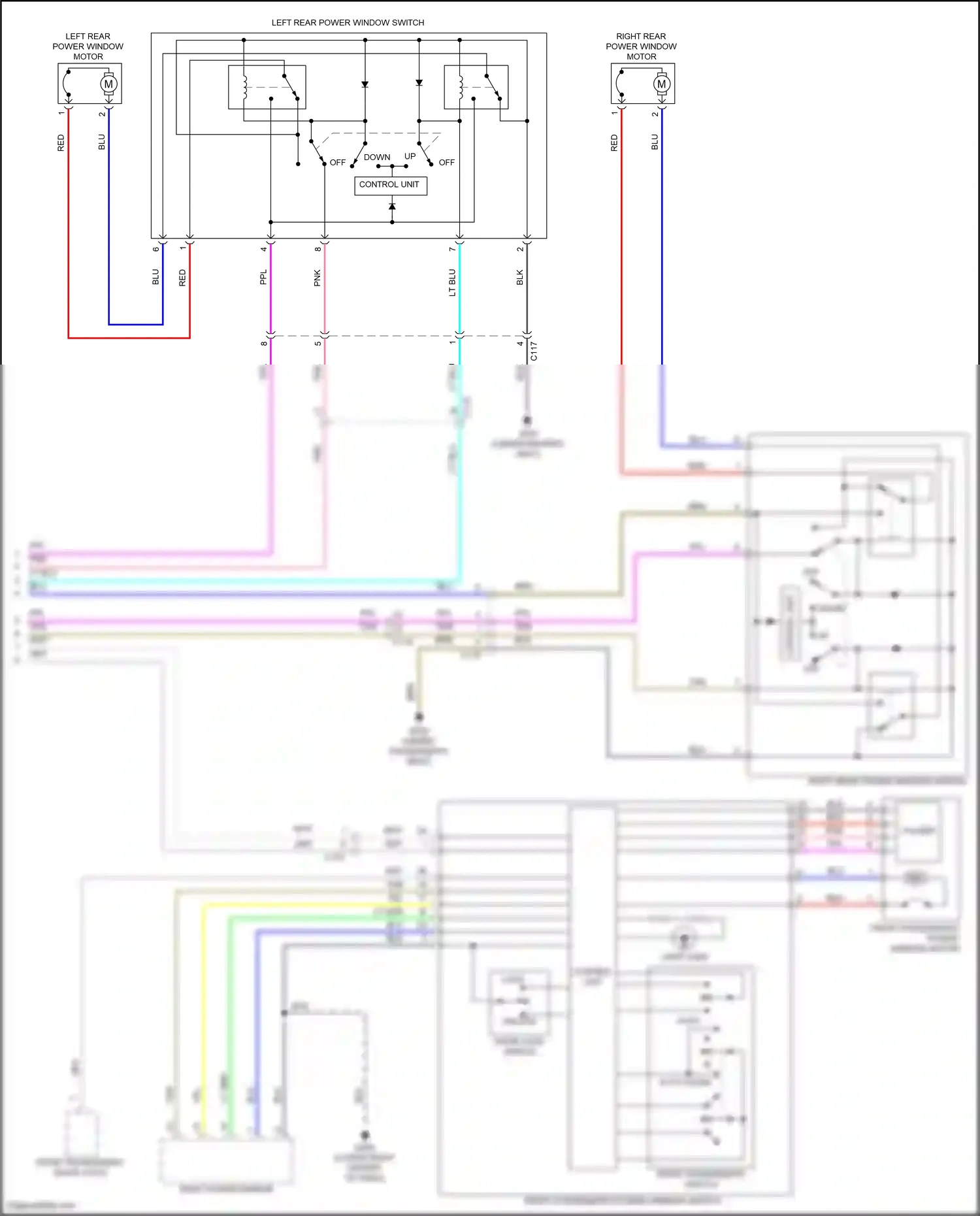 Honda Insight ZE4 (2018-2024) front passenger's switch wiring diagram  (2 of 2)