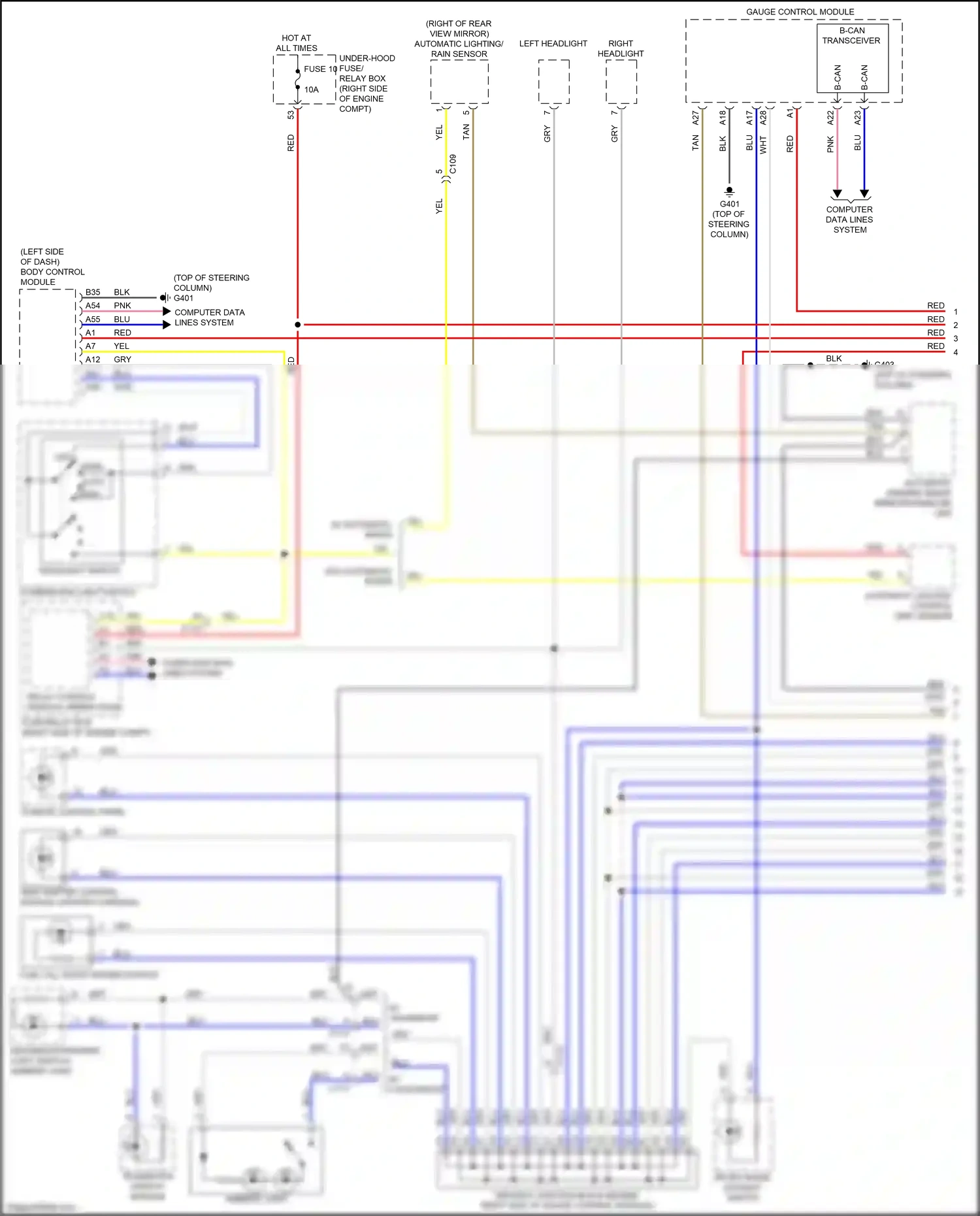 Honda Insight ZE4 (2018-2024) headlight switch wiring diagram  (3 of 4)