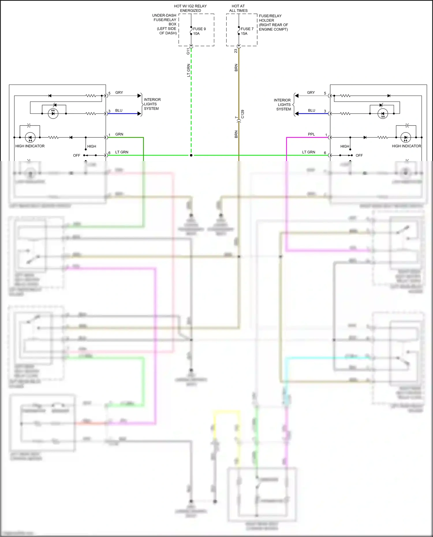 Honda Insight ZE4 (2018-2024) high indicator wiring diagram  (1 of 1)