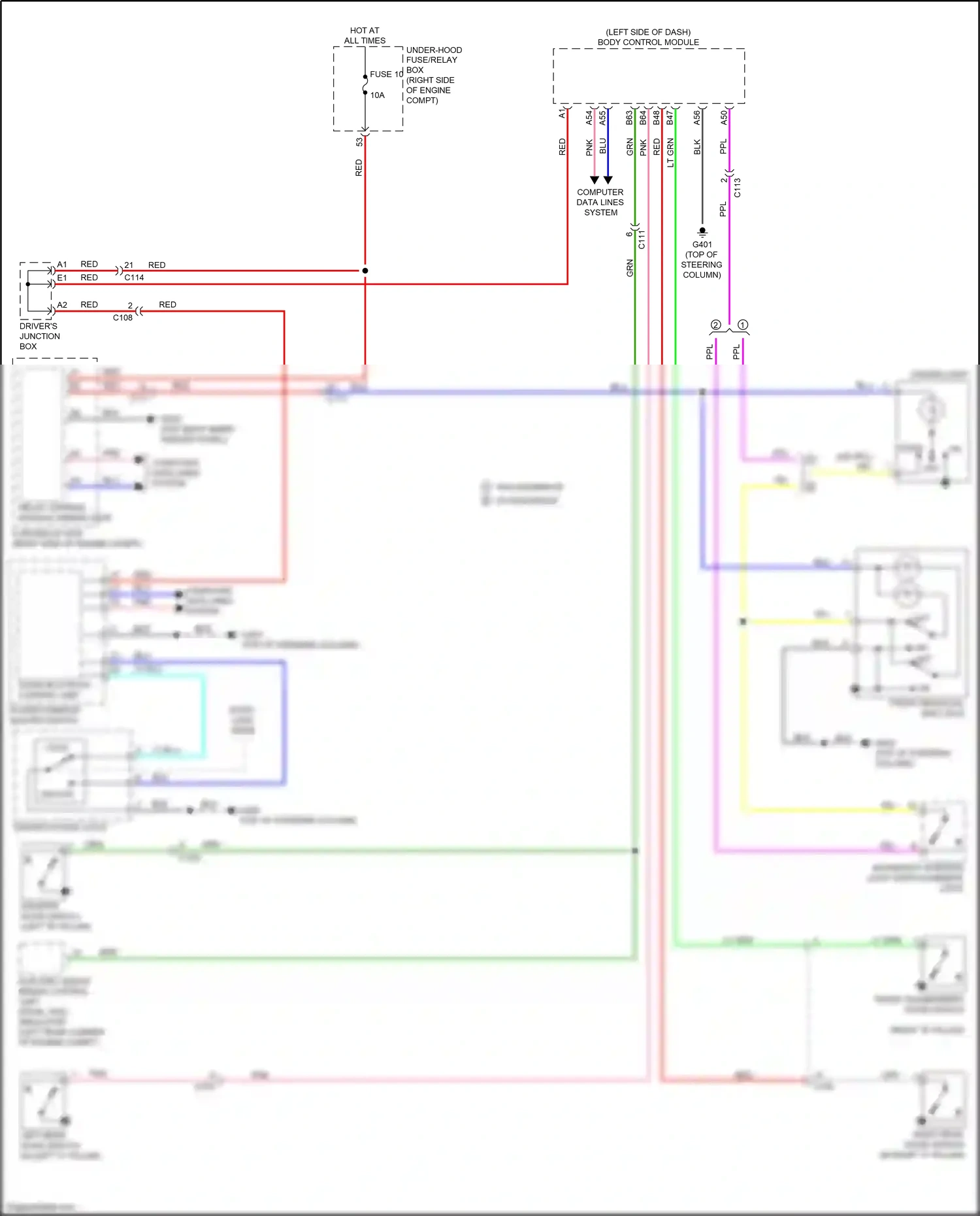 Honda Insight ZE4 (2018-2024) power window master switch wiring diagram  (4 of 14)