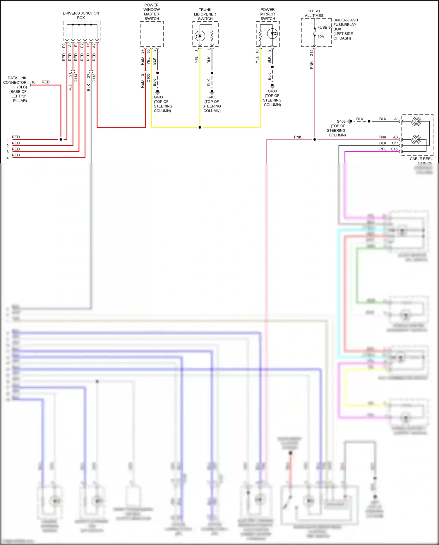 Honda Insight ZE4 (2018-2024) power window master switch wiring diagram  (5 of 14)