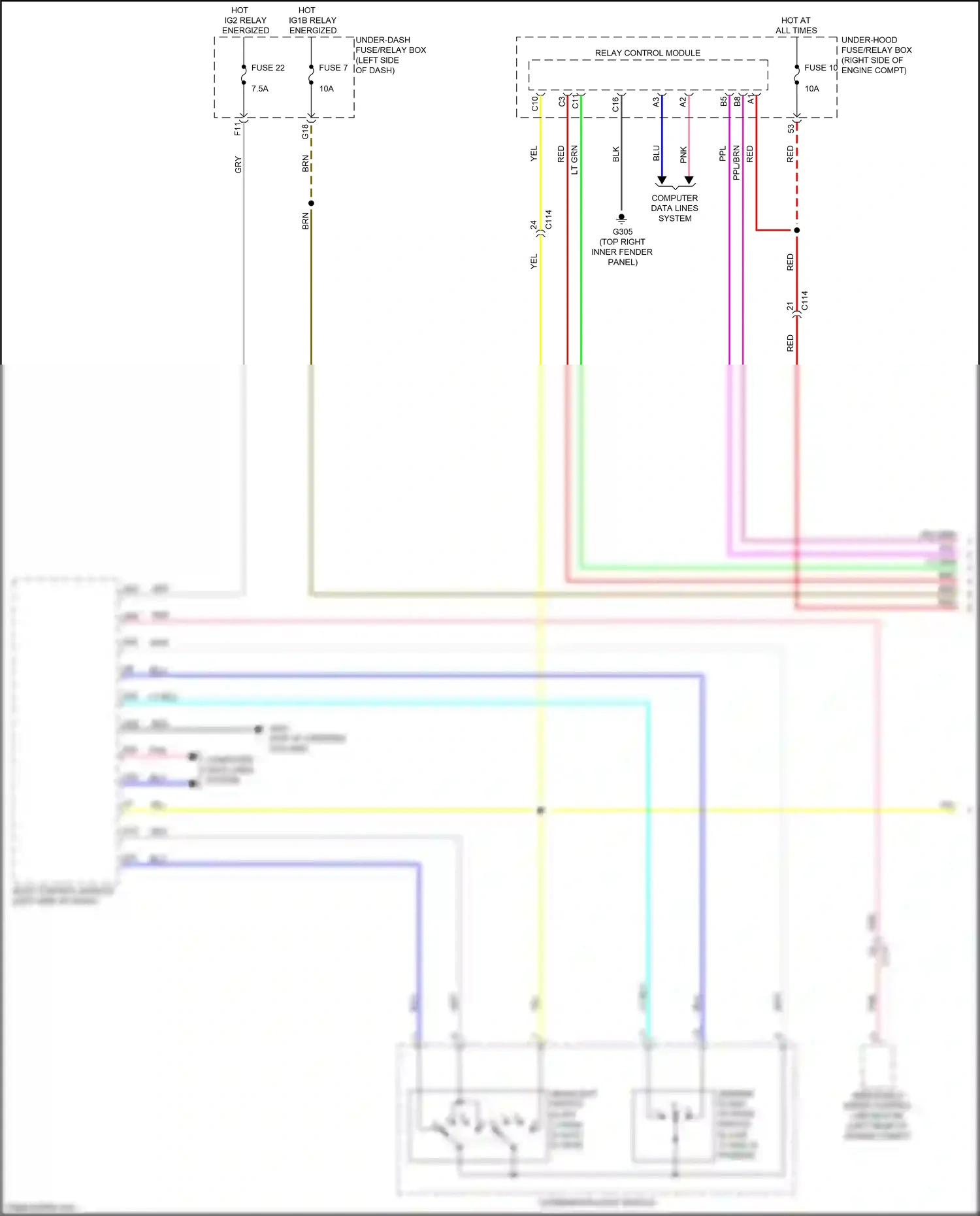 Honda Insight ZE4 (2018-2024) relay control module wiring diagram  (5 of 16)
