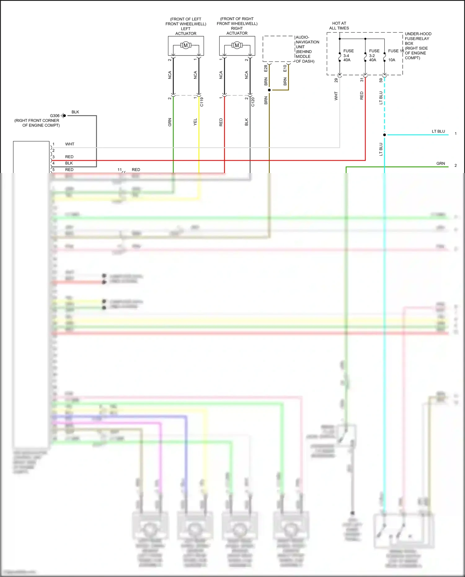 Honda Insight ZE4 (2018-2024) right front wheel speed sensor wiring diagram  (1 of 2)