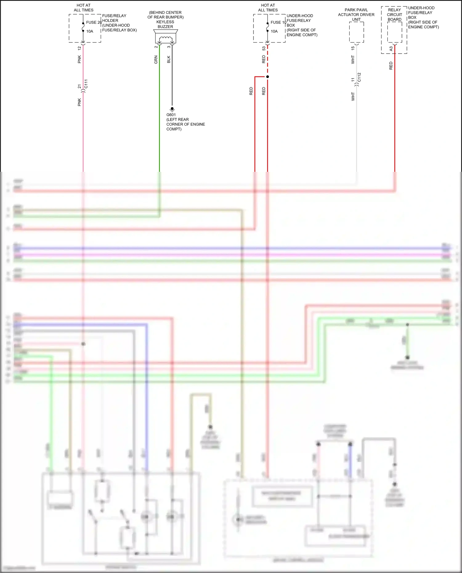 Honda Insight ZE4 (2018-2024) security indicator wiring diagram  (1 of 3)