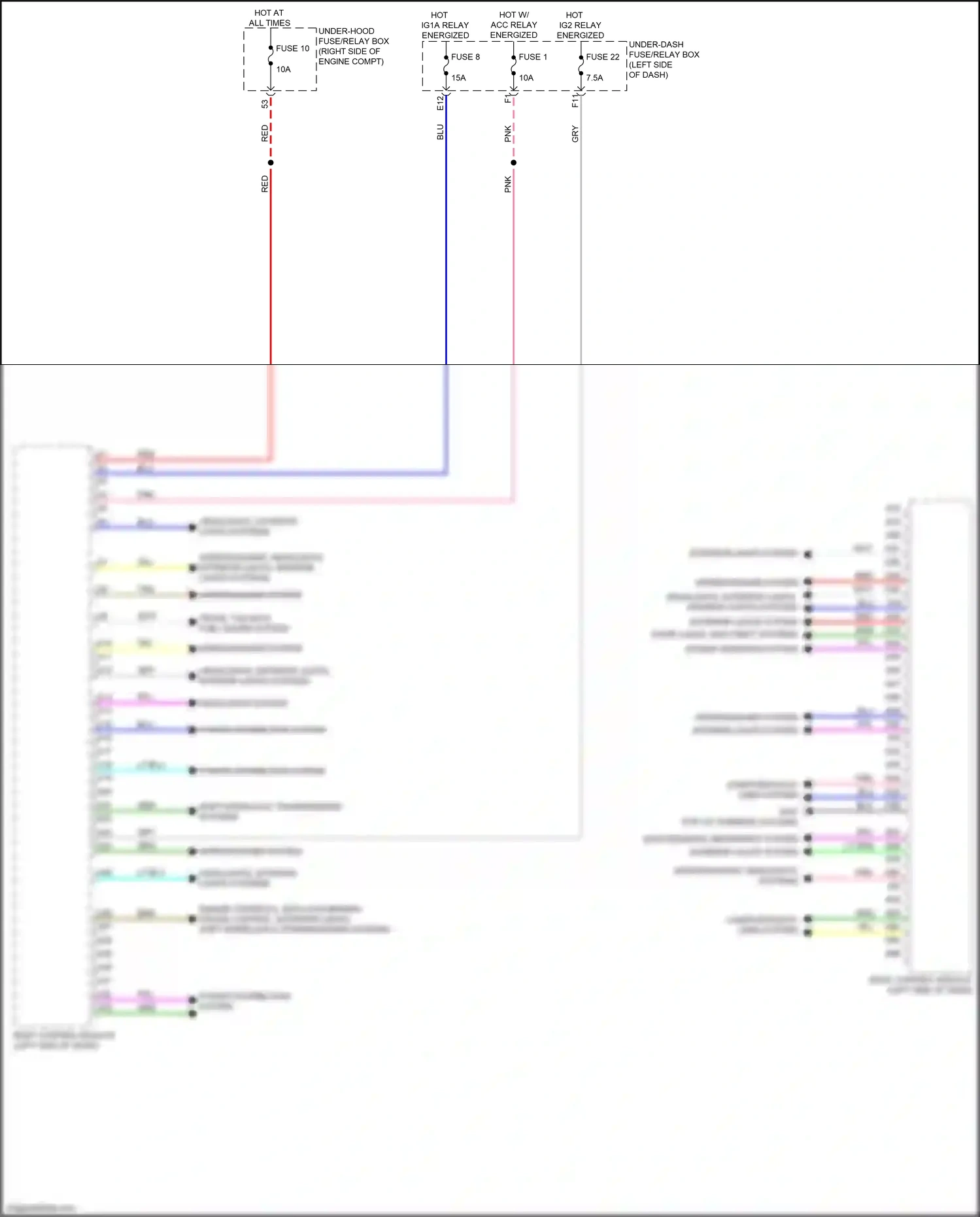 Honda Insight ZE4 (2018-2024) shift interlock, transmissions systems wiring diagram  (1 of 2)