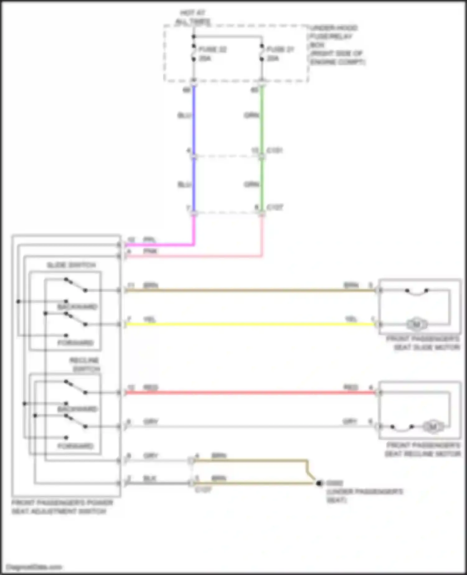 Wiring diagram slide switch for Honda Insight ZE4 (2018-2024) (2 of 2)