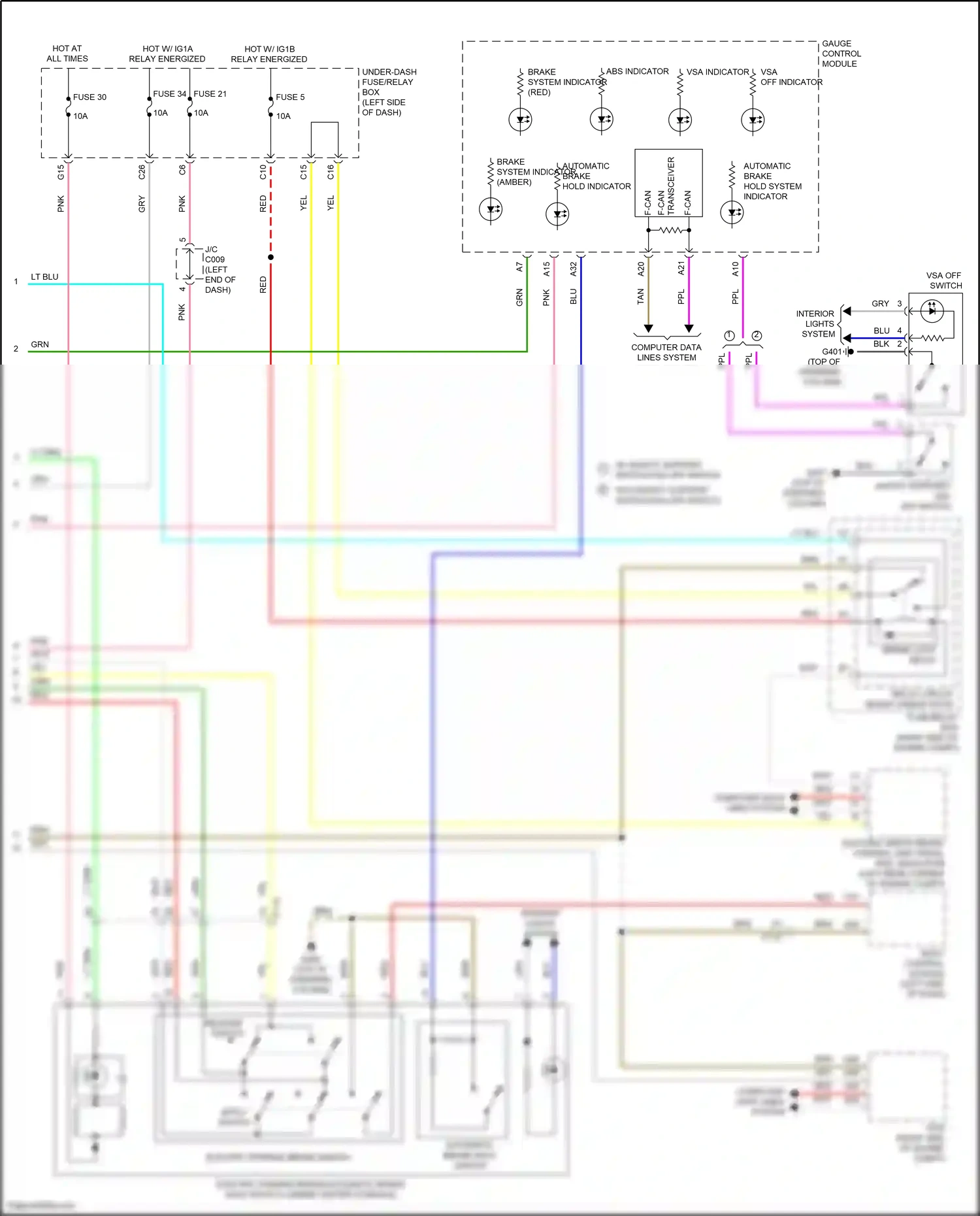 Honda Insight ZE4 (2018-2024) vsa indicator wiring diagram  (1 of 2)