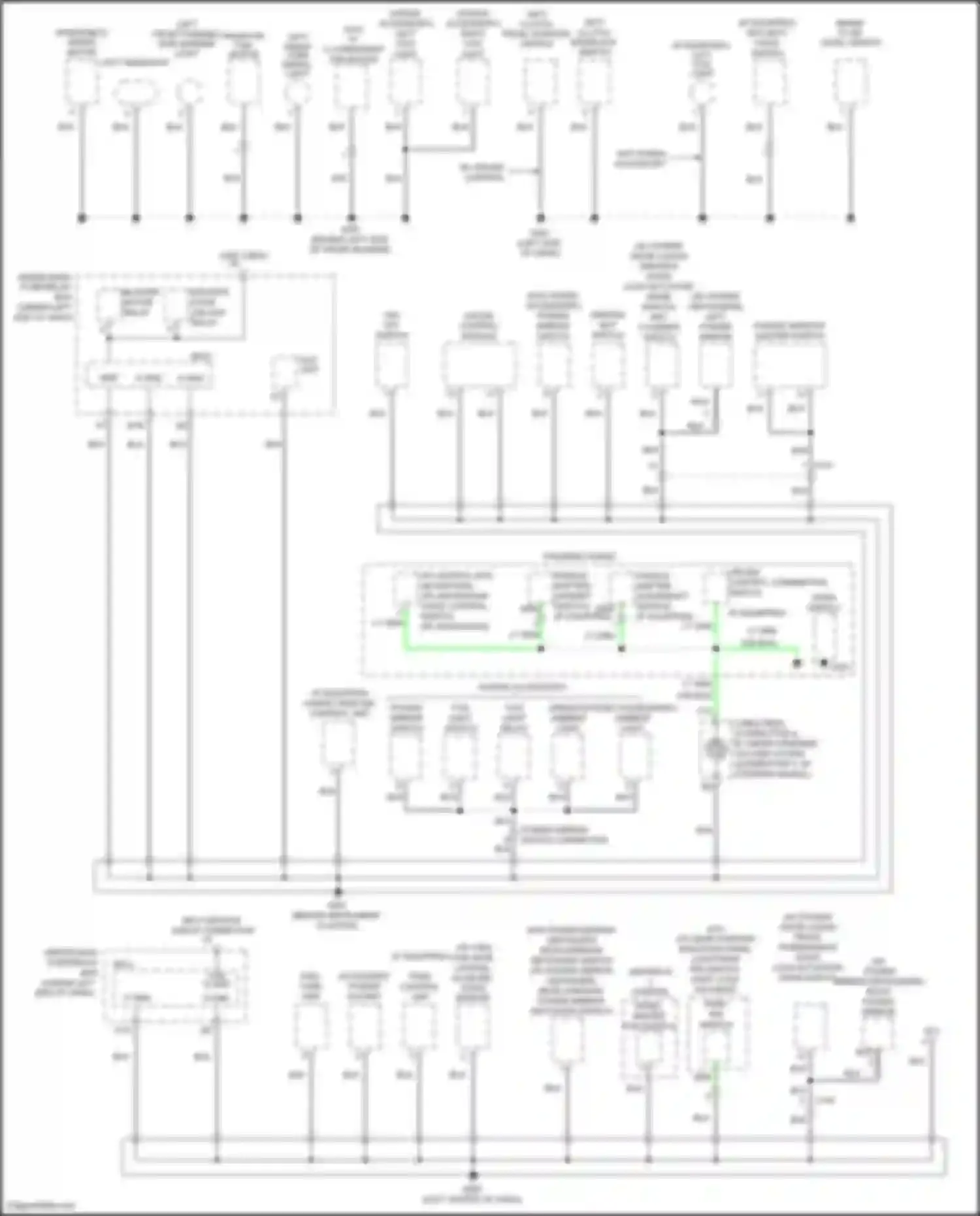 Jazz Honda GG facelift (2011-2014): Ground distribution circuit, except electric vehicle (2 of 3)