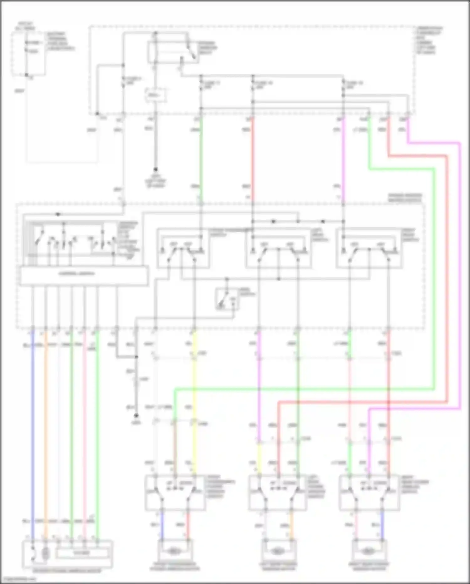 Wiring diagram 0) of 1) up 2) down 3) auto down 4) auto up for Honda Jazz GG facelift (2011-2014) (1 of 1)