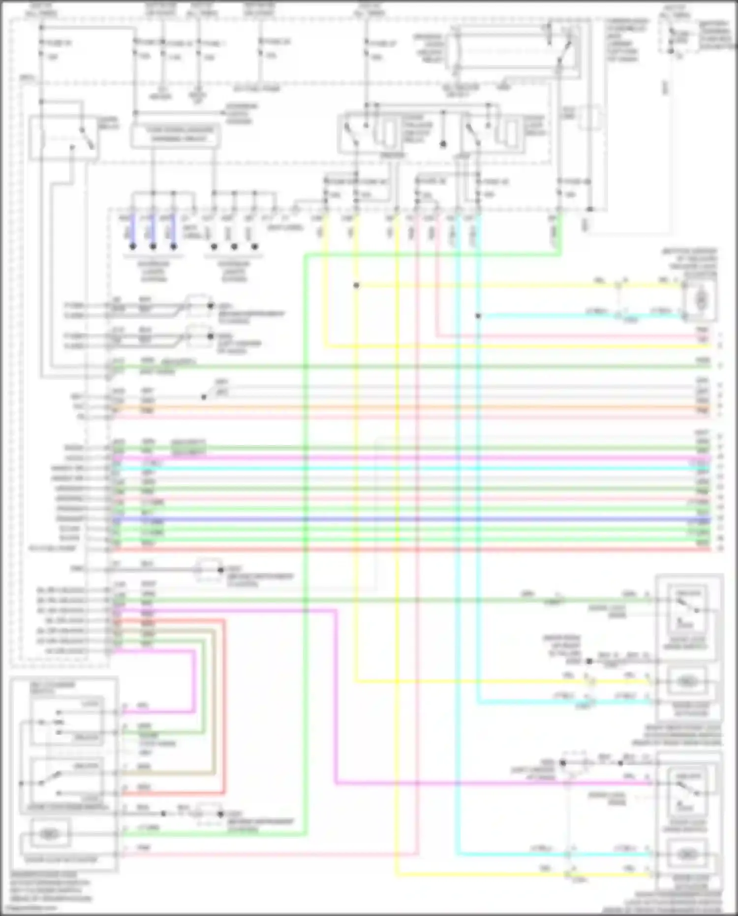 Wiring diagram door lock relay for Honda Jazz GG facelift (2011-2014) (4 of 4)