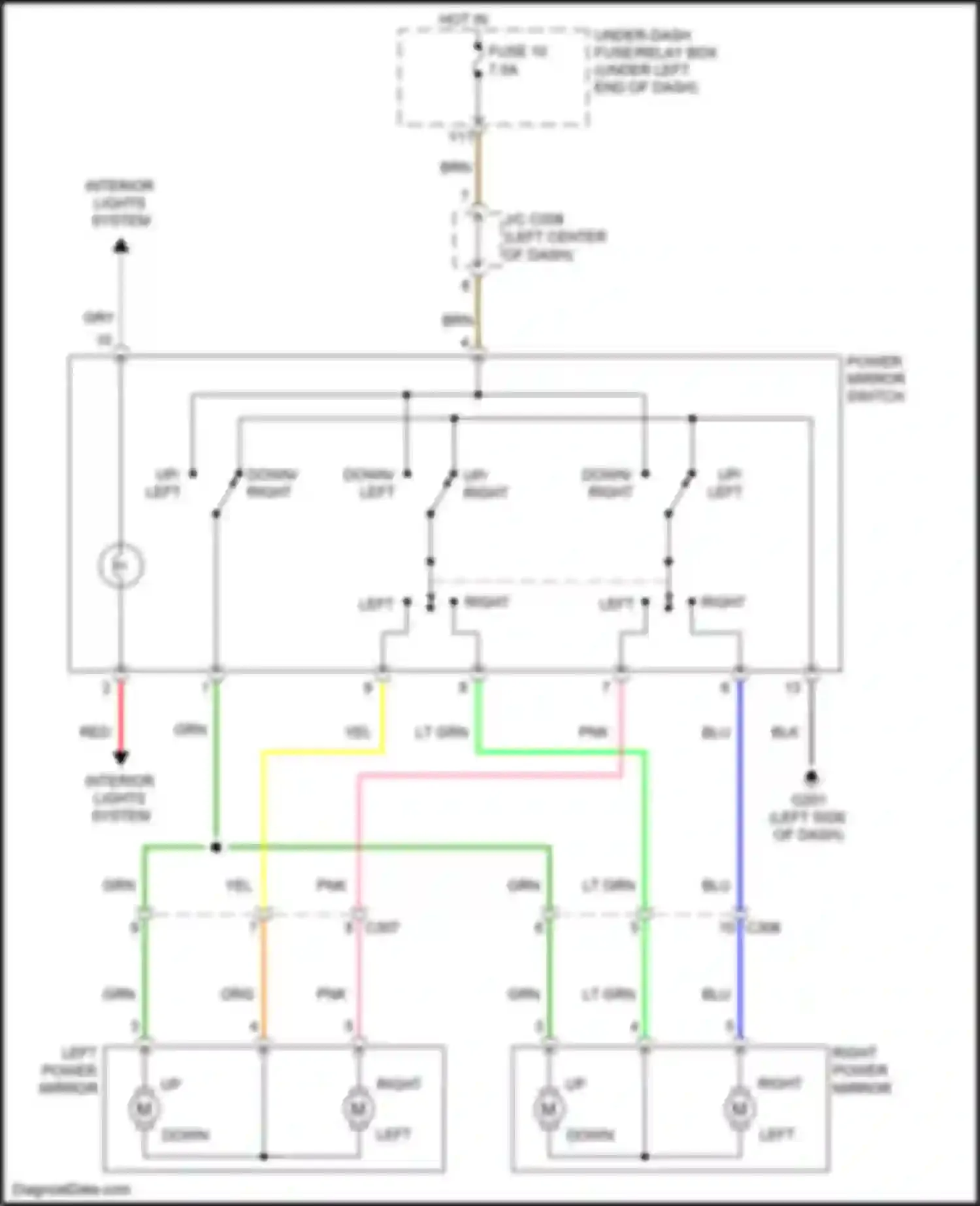 Wiring diagram down/ up/ right left for Honda Jazz GG facelift (2011-2014) (1 of 1)
