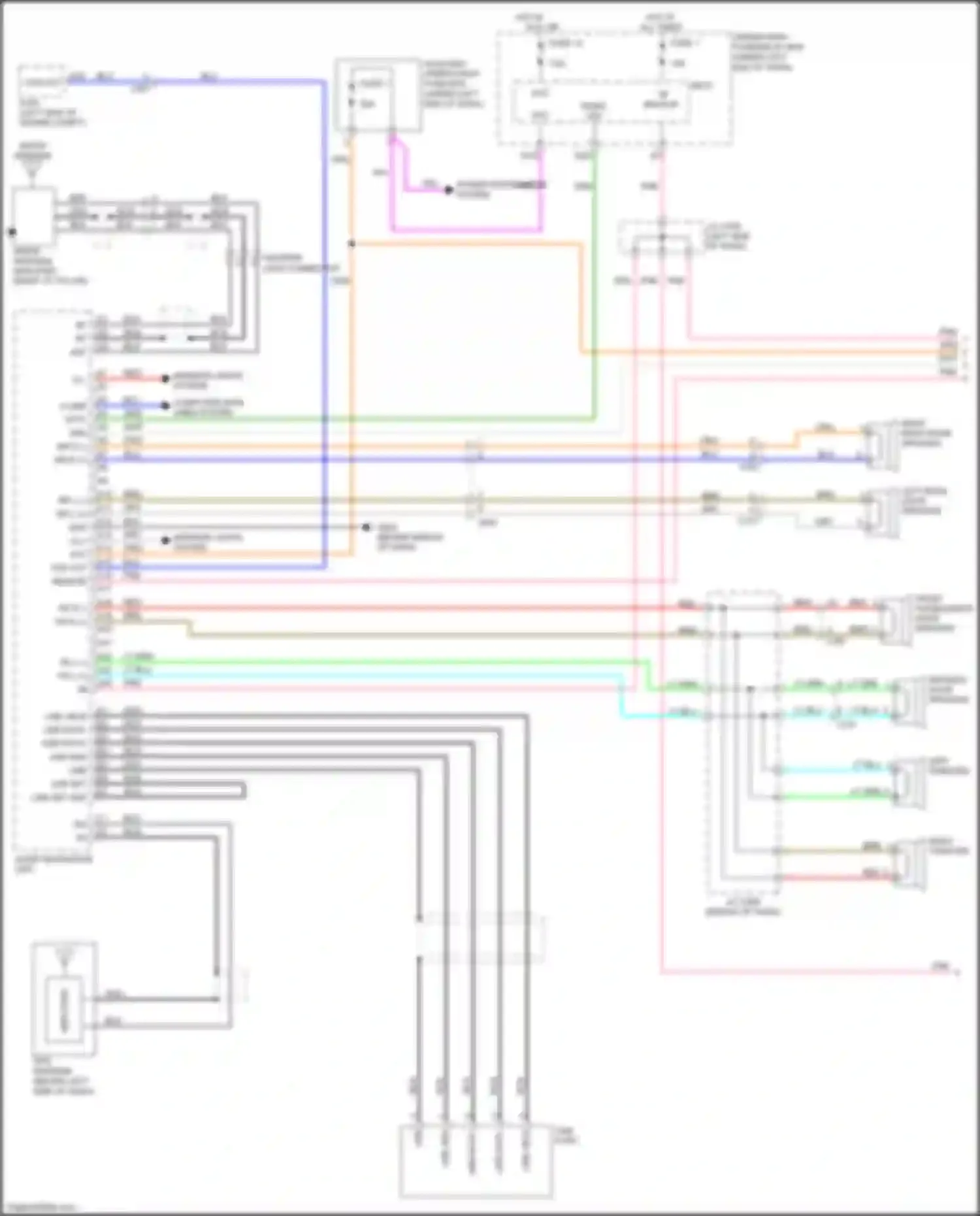 Wiring diagram front passenger's door speaker for Honda Jazz GG facelift (2011-2014) (2 of 5)