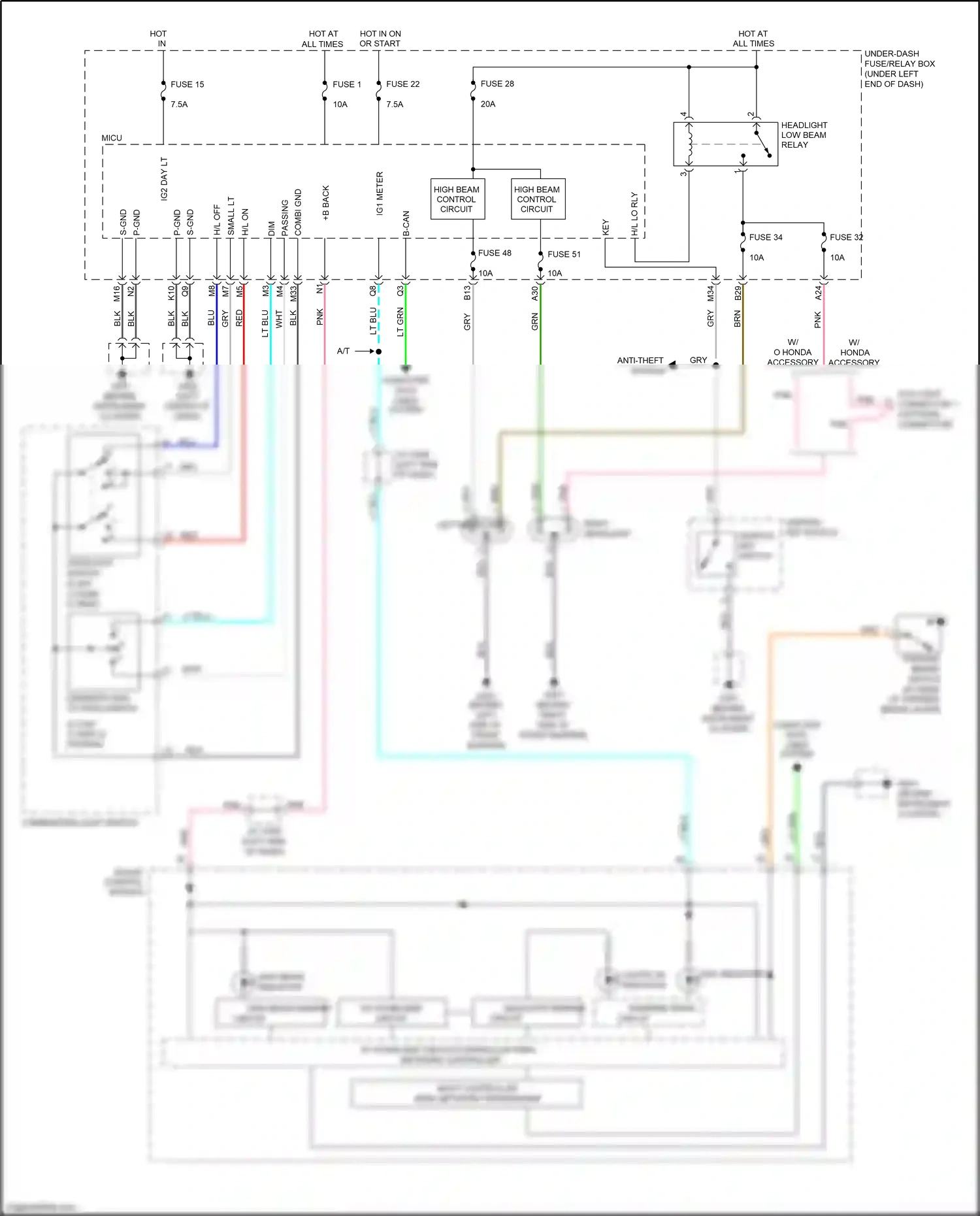 Honda Jazz GG facelift (2011-2014) headlight switch wiring diagram  (4 of 5)