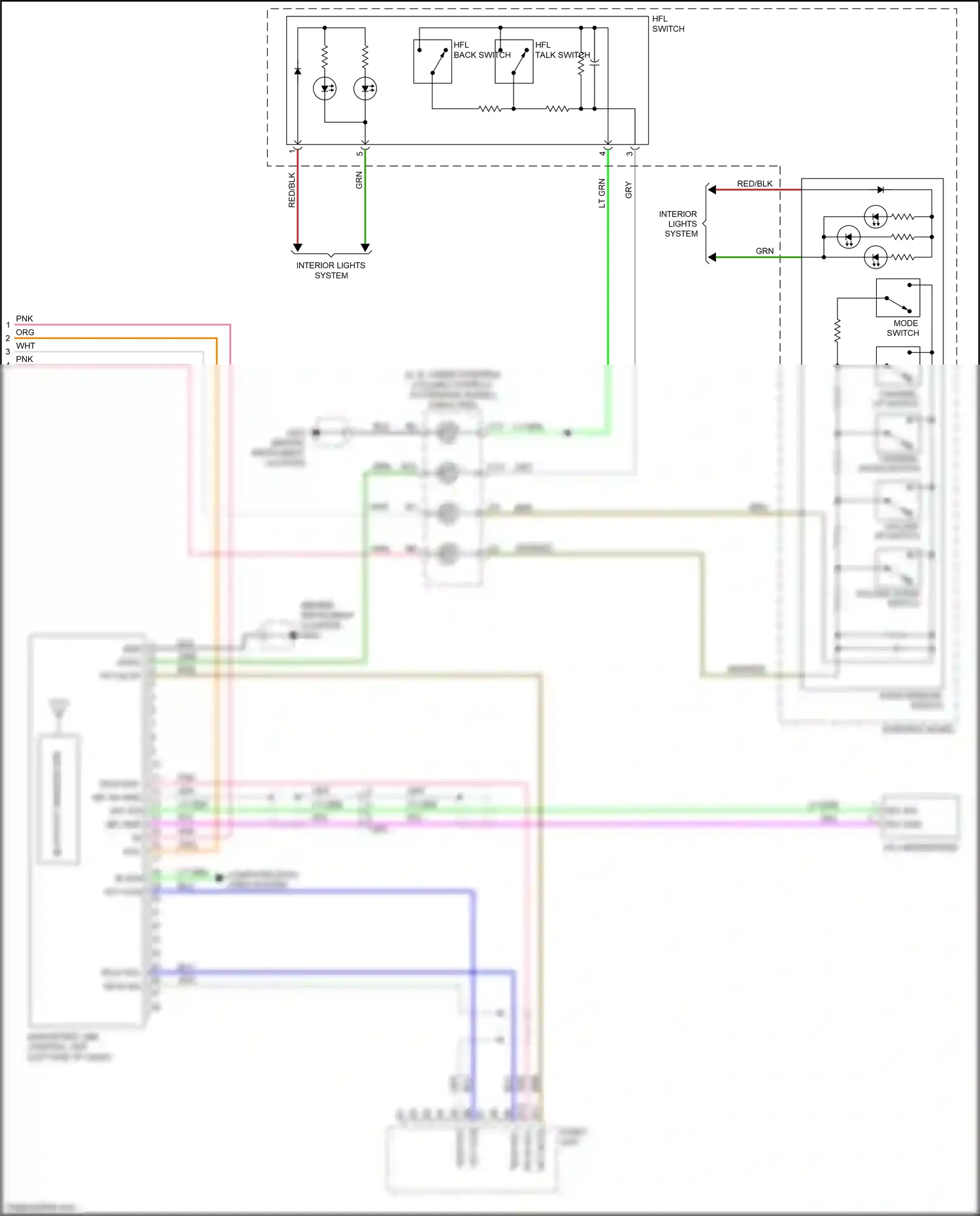 Honda Jazz GG facelift (2011-2014) hfl back switch wiring diagram  (1 of 1)