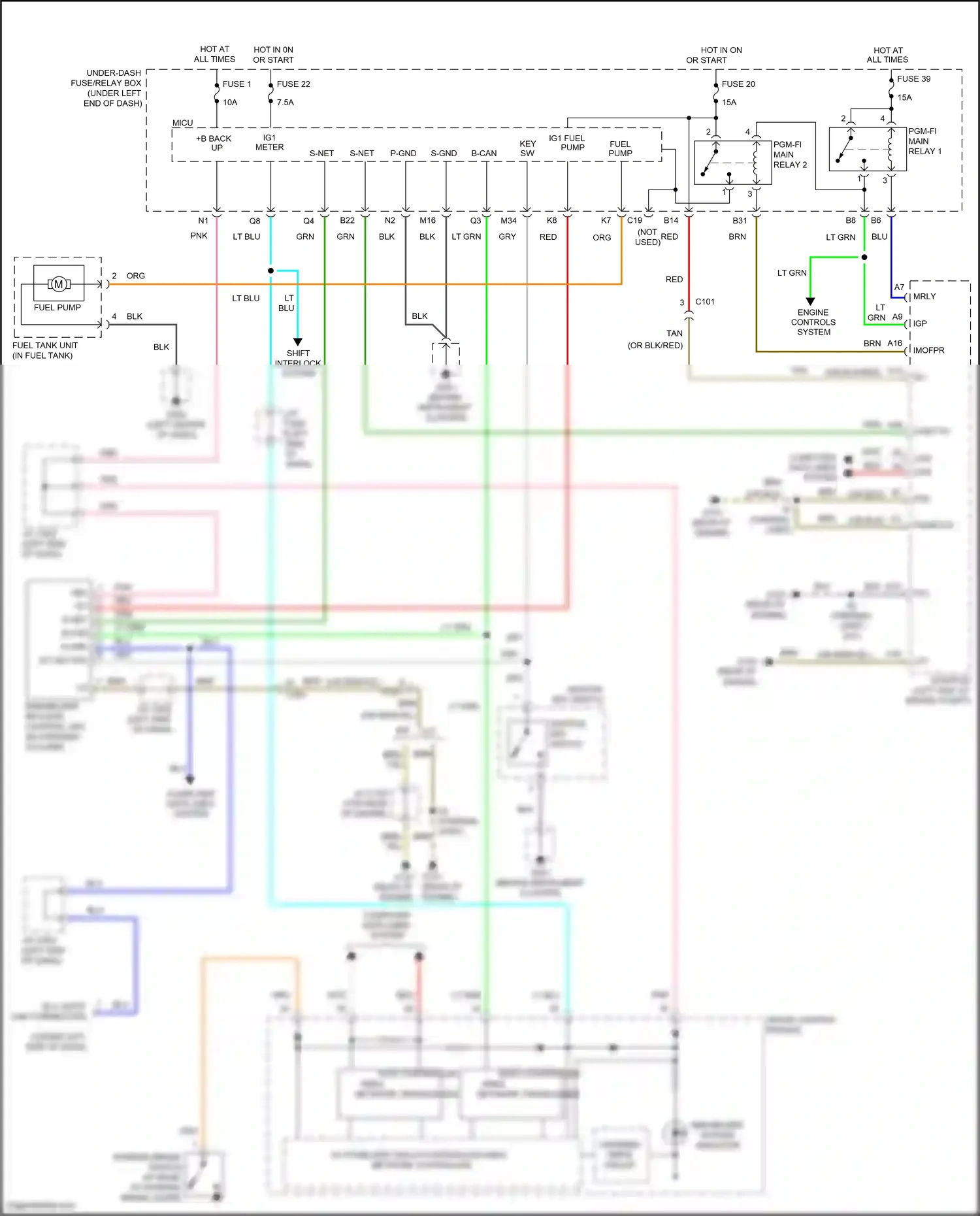 Honda Jazz GG facelift (2011-2014) immobilizer keyless control unit wiring diagram  (8 of 12)