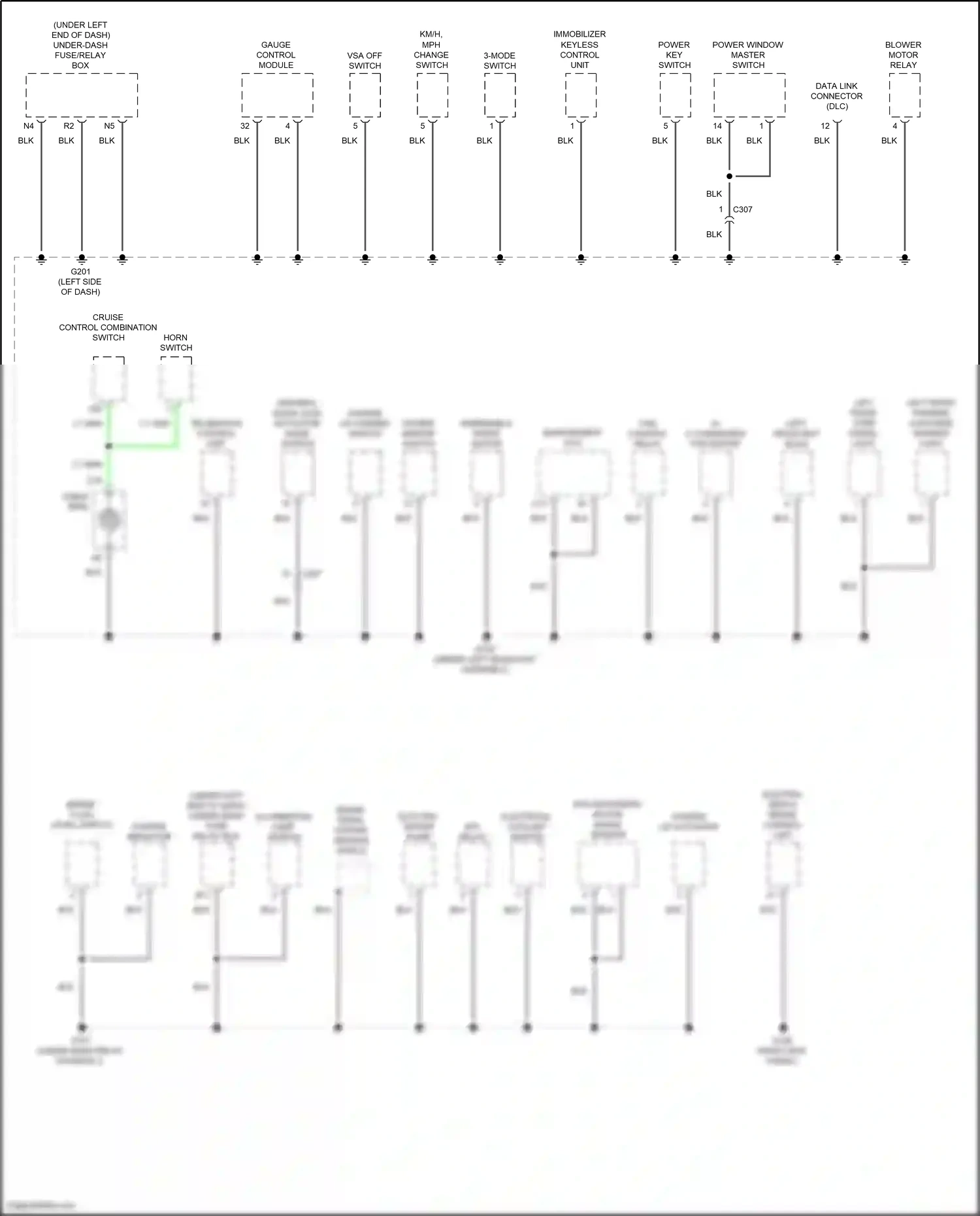 Honda Jazz GG facelift (2011-2014) immobilizer keyless control unit wiring diagram  (5 of 12)