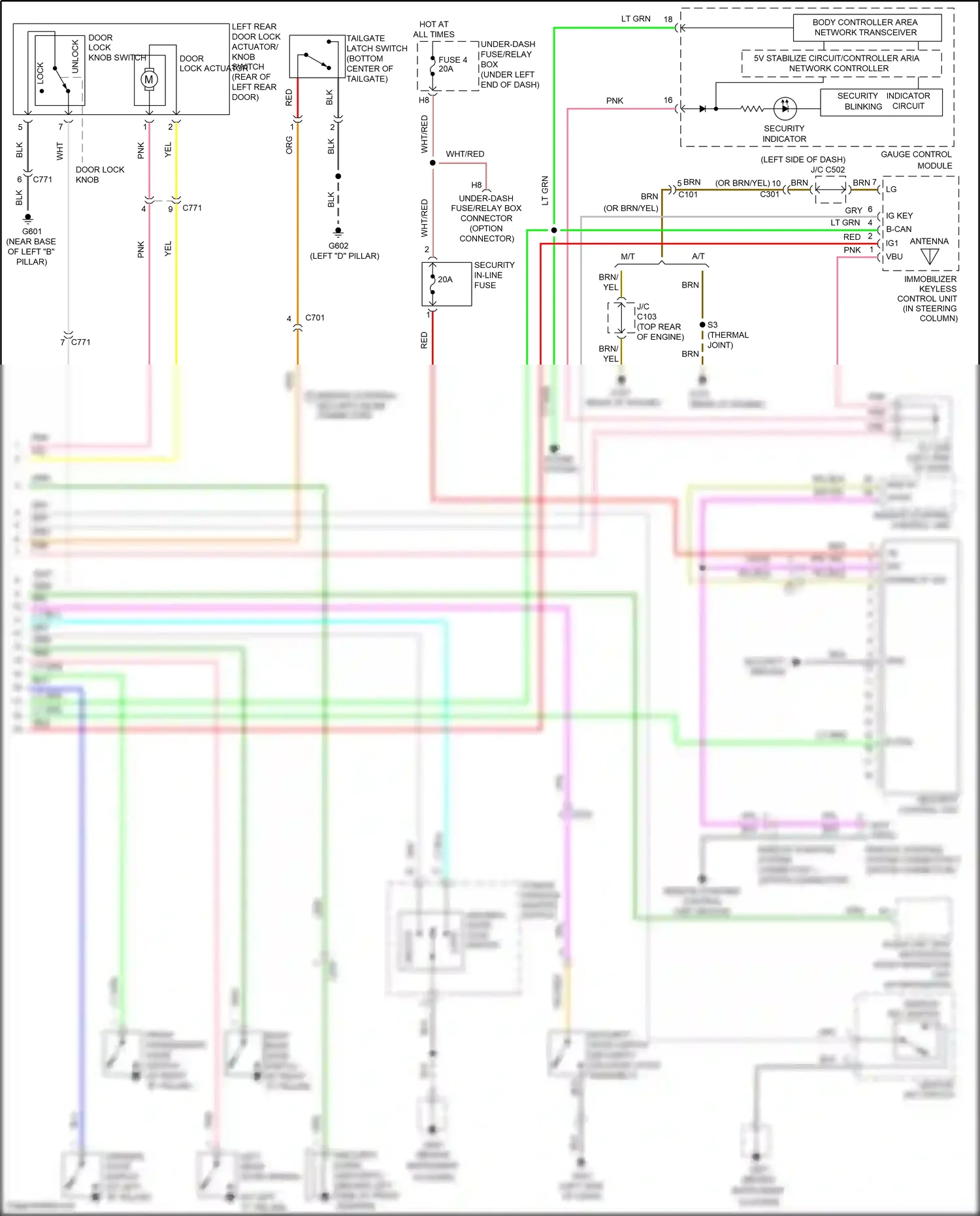 Honda Jazz GG facelift (2011-2014) immobilizer keyless control unit wiring diagram  (4 of 12)