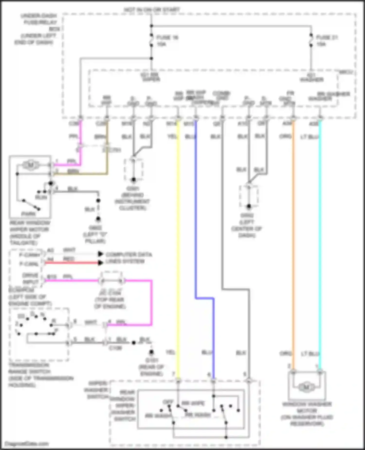 Wiring diagram transmission range switch for Honda Jazz GG facelift (2011-2014) (7 of 14)