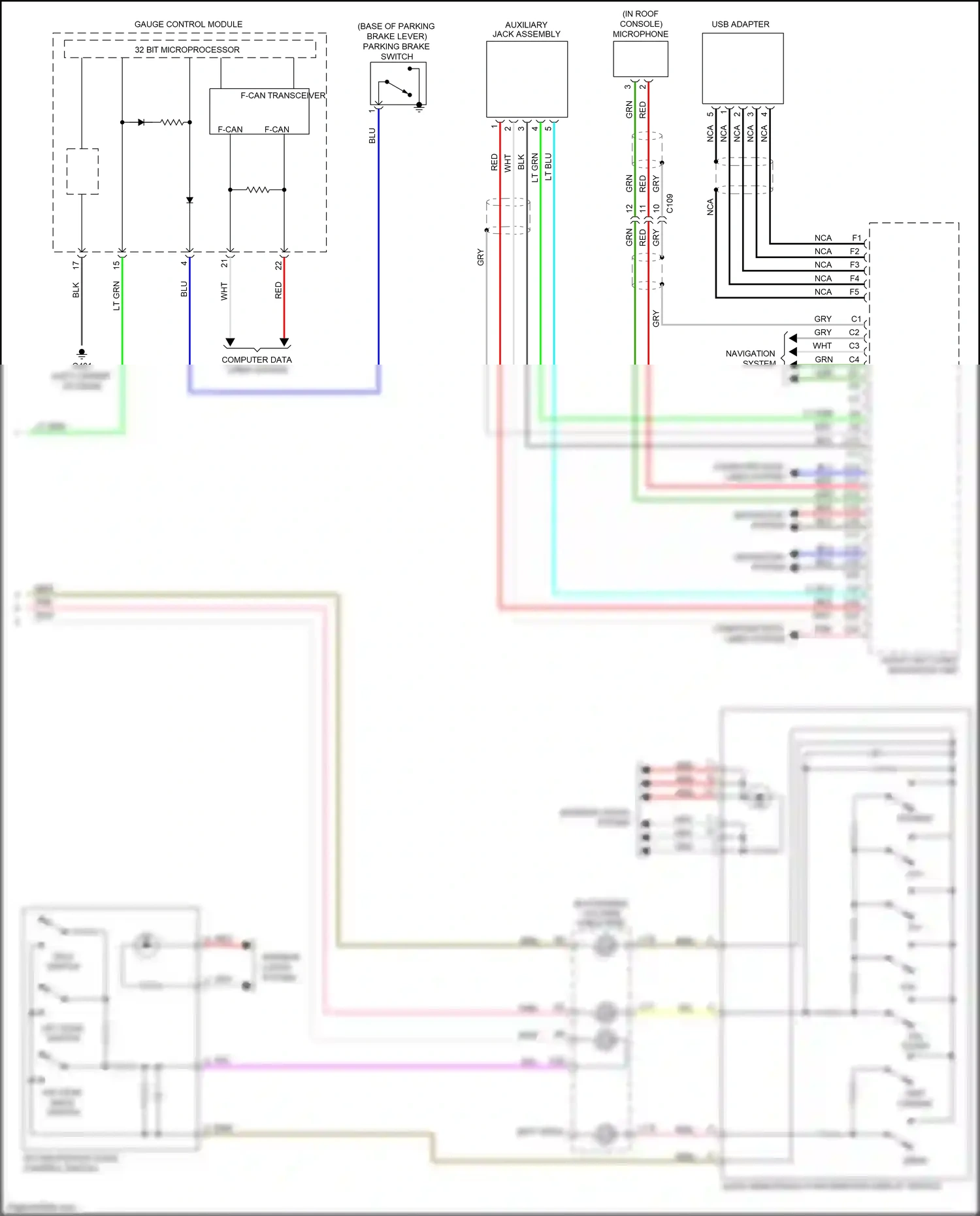 Wiring diagram auxiliary jack assembly for Honda Jazz GK (2015-2017) (1 of 1)