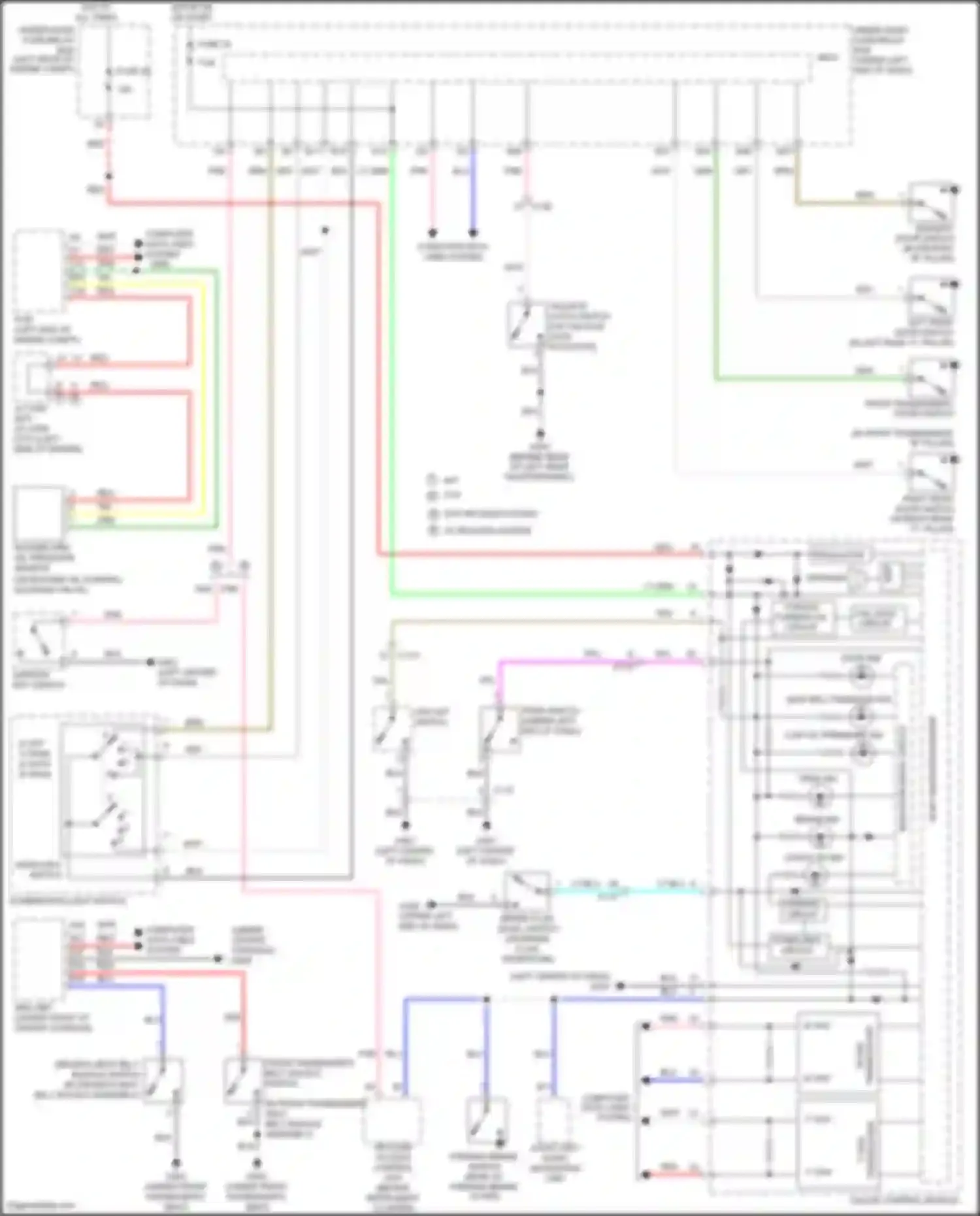 Wiring diagram front passenger's belt buckle switch for Honda Jazz GK (2015-2017) (1 of 1)