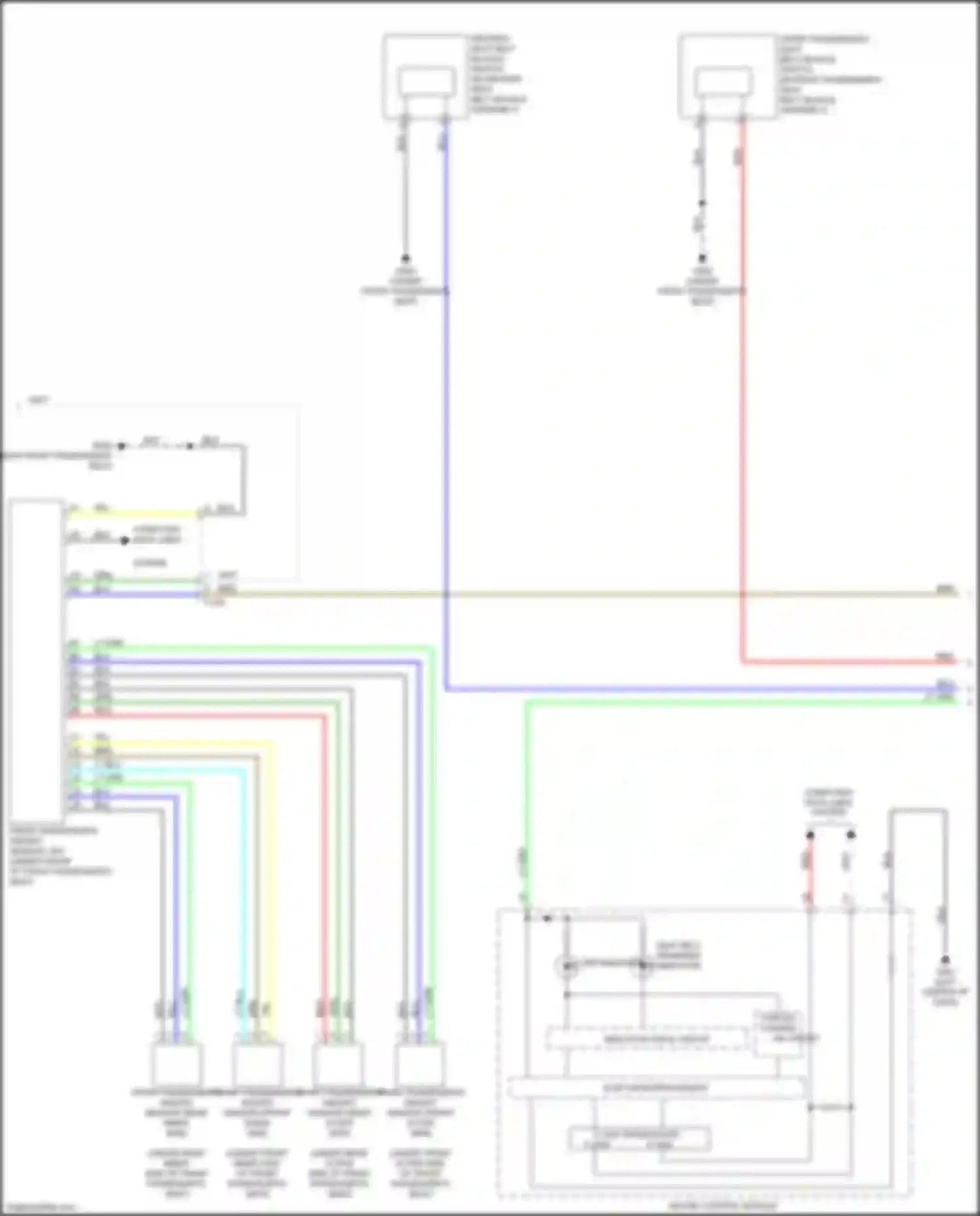 Wiring diagram front passenger's seat belt buckle switch for Honda Jazz GK (2015-2017) (2 of 2)