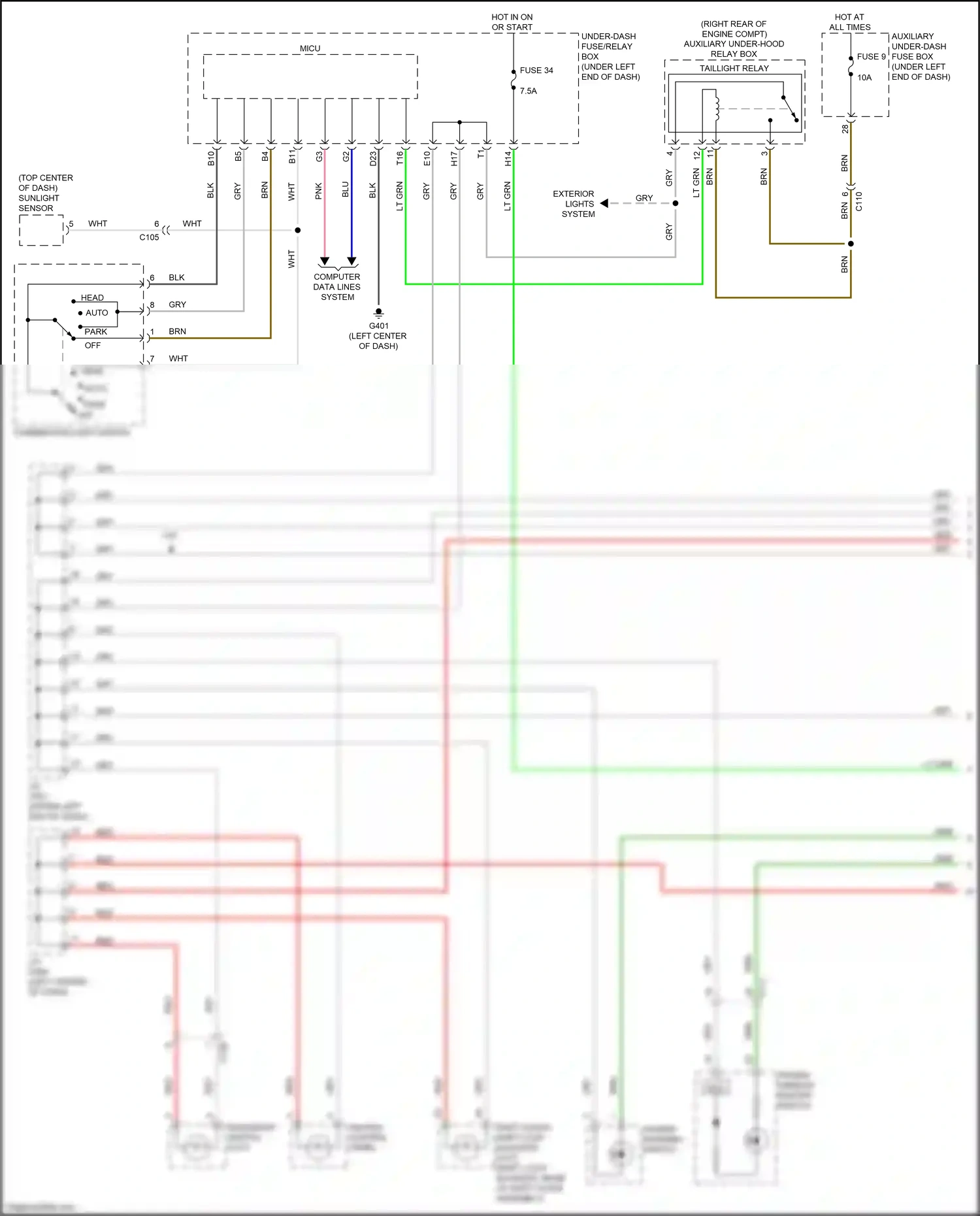 Honda Jazz GK (2015-2017) heater control panel wiring diagram  (1 of 2)