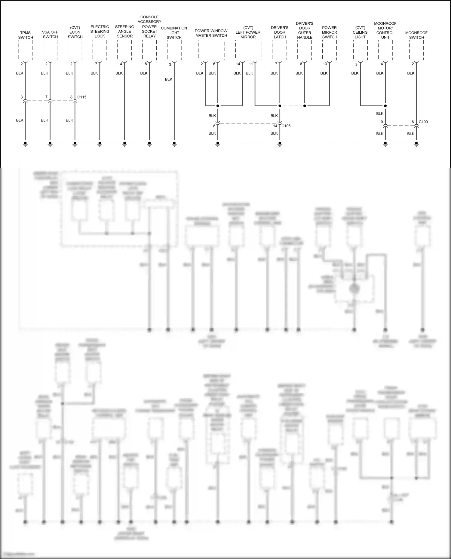 Honda Jazz GK (2015-2017) shift lever/ shift lock solenoid wiring diagram  (2 of 6)