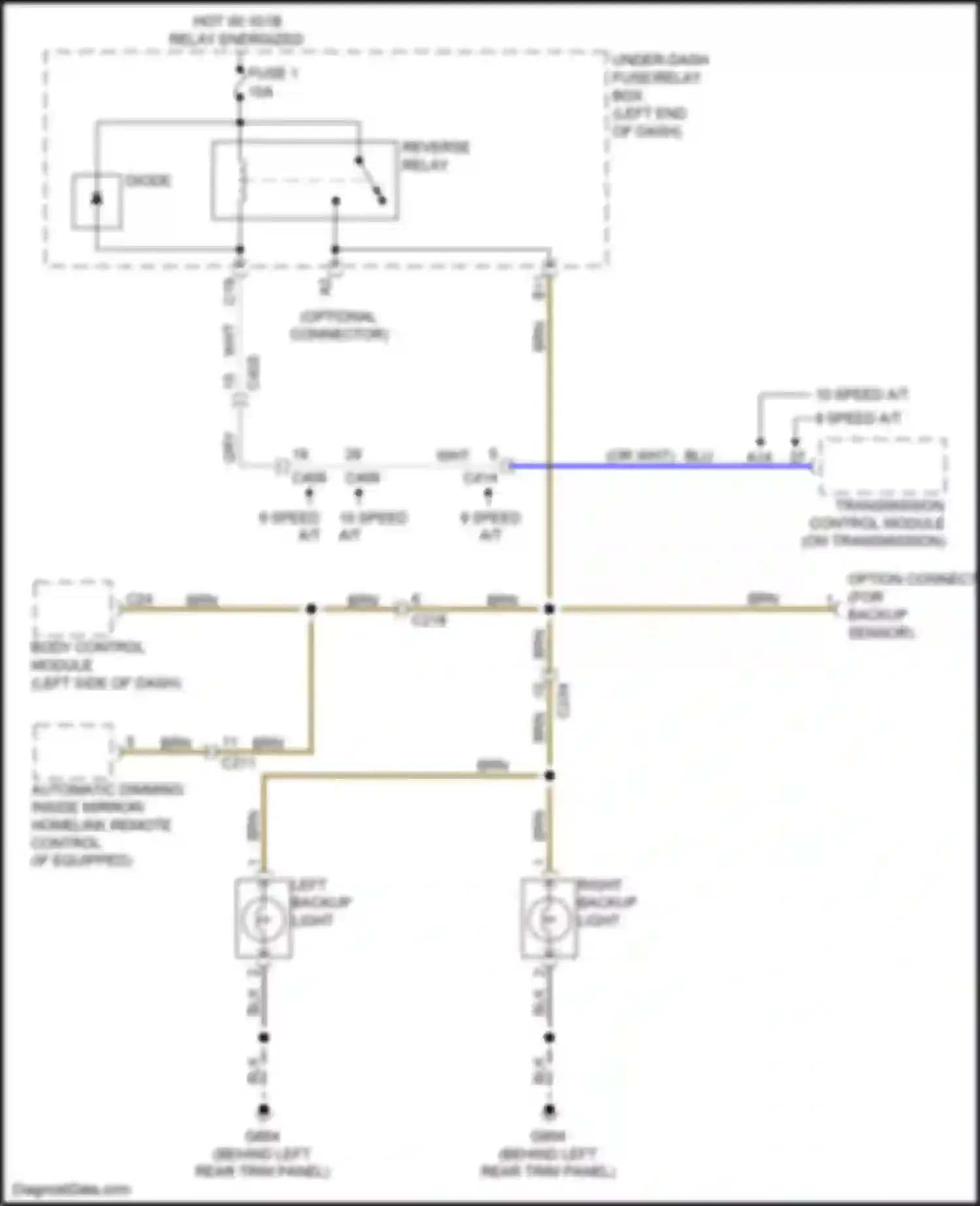 Wiring diagram automatic dimming inside mirror/ homelink remote control for Honda Odyssey (North America) V facelift (2017-2020) (1 of 4)