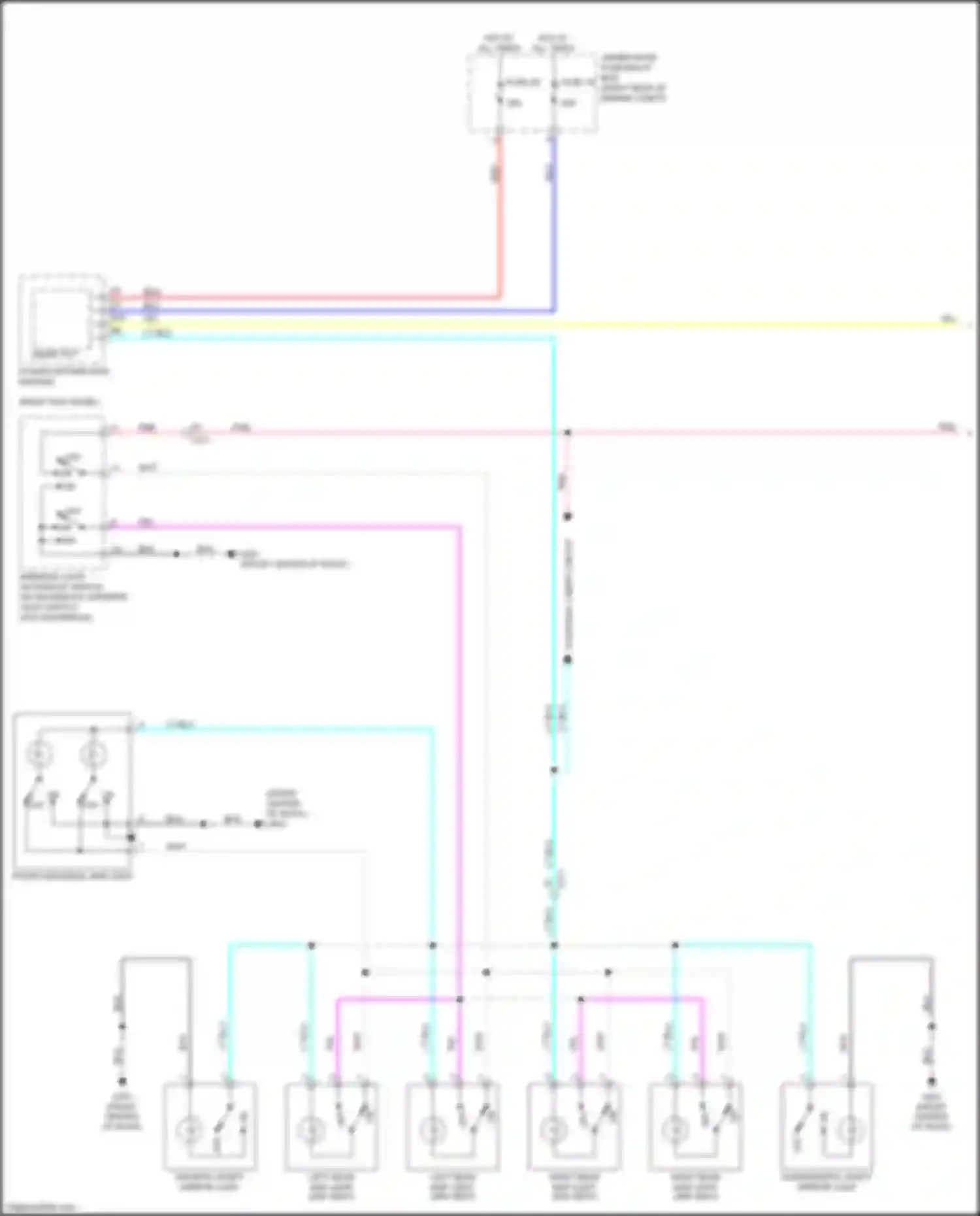 Wiring diagram front individual map light for Honda Odyssey (North America) V facelift (2017-2020) (1 of 3)