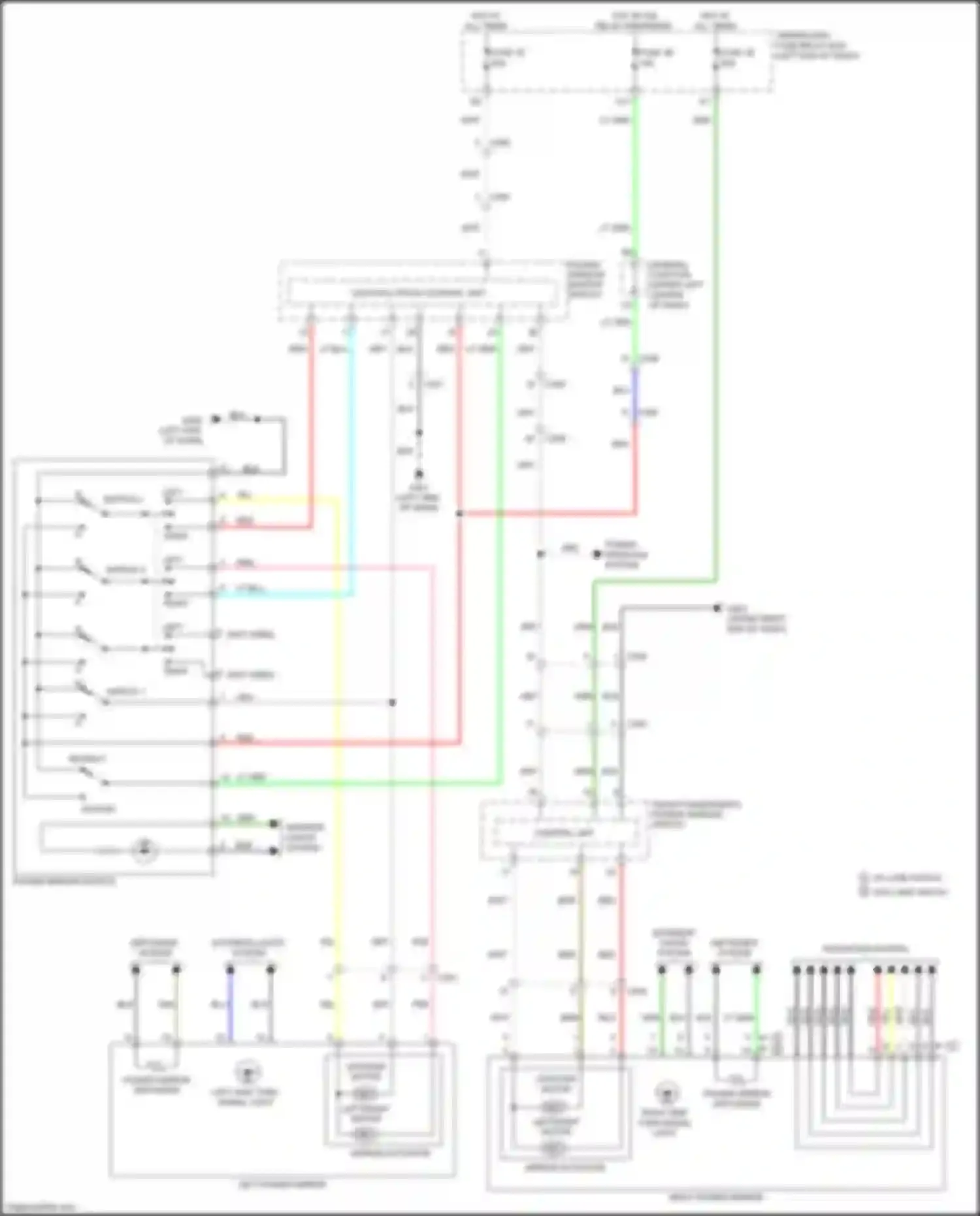 Wiring diagram front passenger's power window switch for Honda Odyssey (North America) V facelift (2017-2020) (7 of 9)