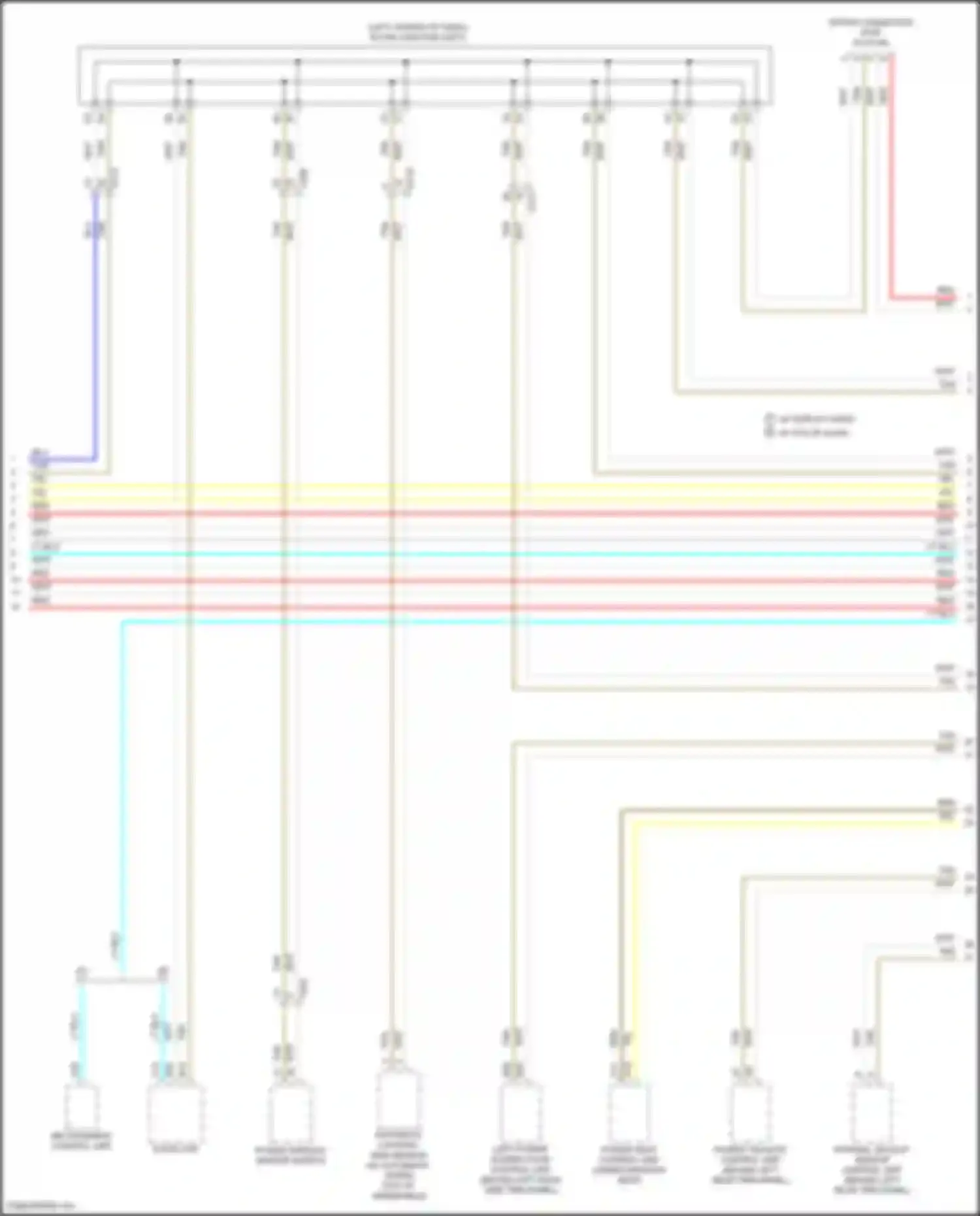 Wiring diagram left power sliding door control unit for Honda Odyssey (North America) V facelift (2017-2020) (1 of 8)