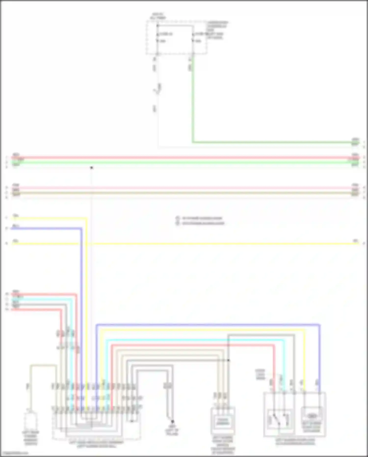 Wiring diagram left rear power window switch for Honda Odyssey (North America) V facelift (2017-2020) (1 of 6)