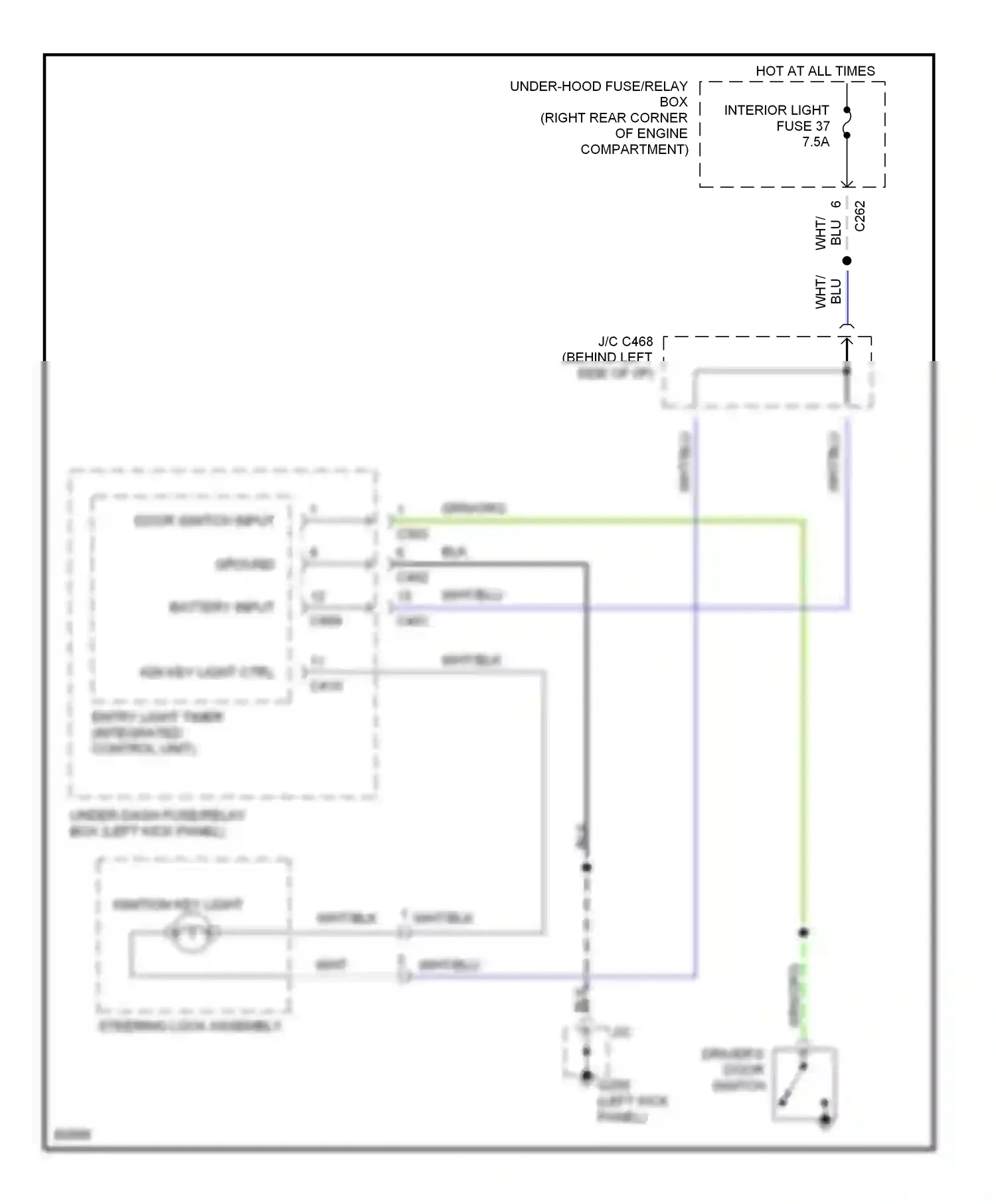 Wiring diagram door switch input for Honda Odyssey I (1994-1999) (1 of 1)