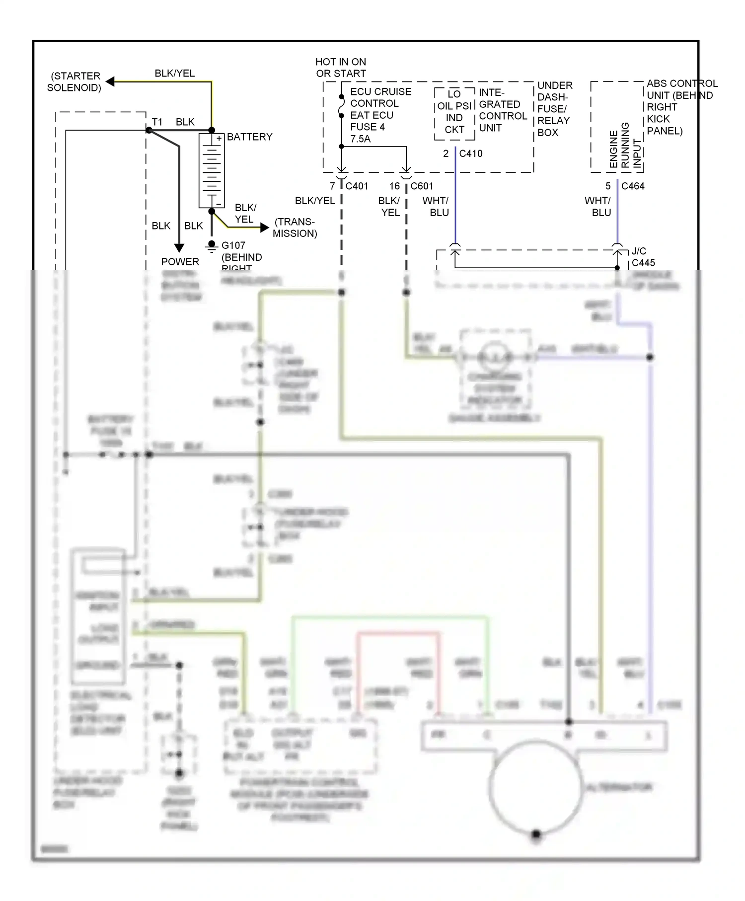 Wiring diagram engine running input for Honda Odyssey I (1994-1999) (1 of 1)