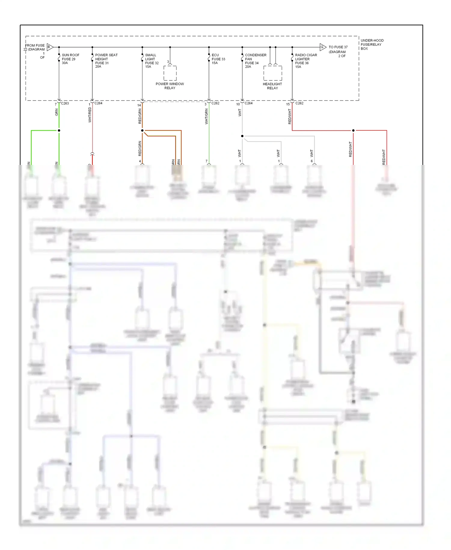 Wiring diagram front ceiling light rear ceiling light for Honda Odyssey I (1994-1999) (1 of 1)