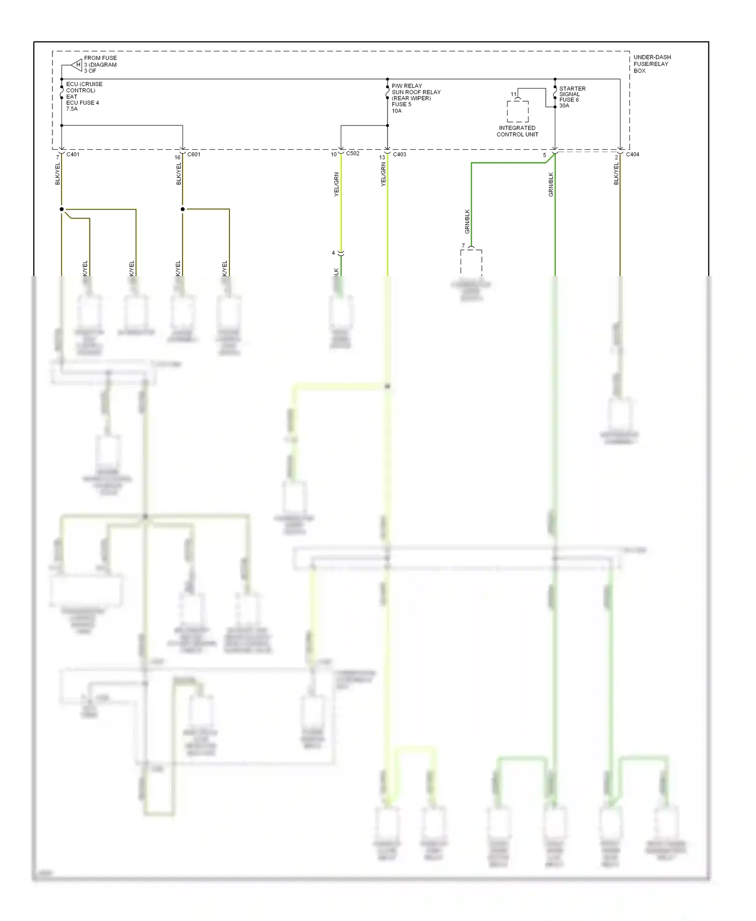 Wiring diagram integrated control unit for Honda Odyssey I (1994-1999) (7 of 8)