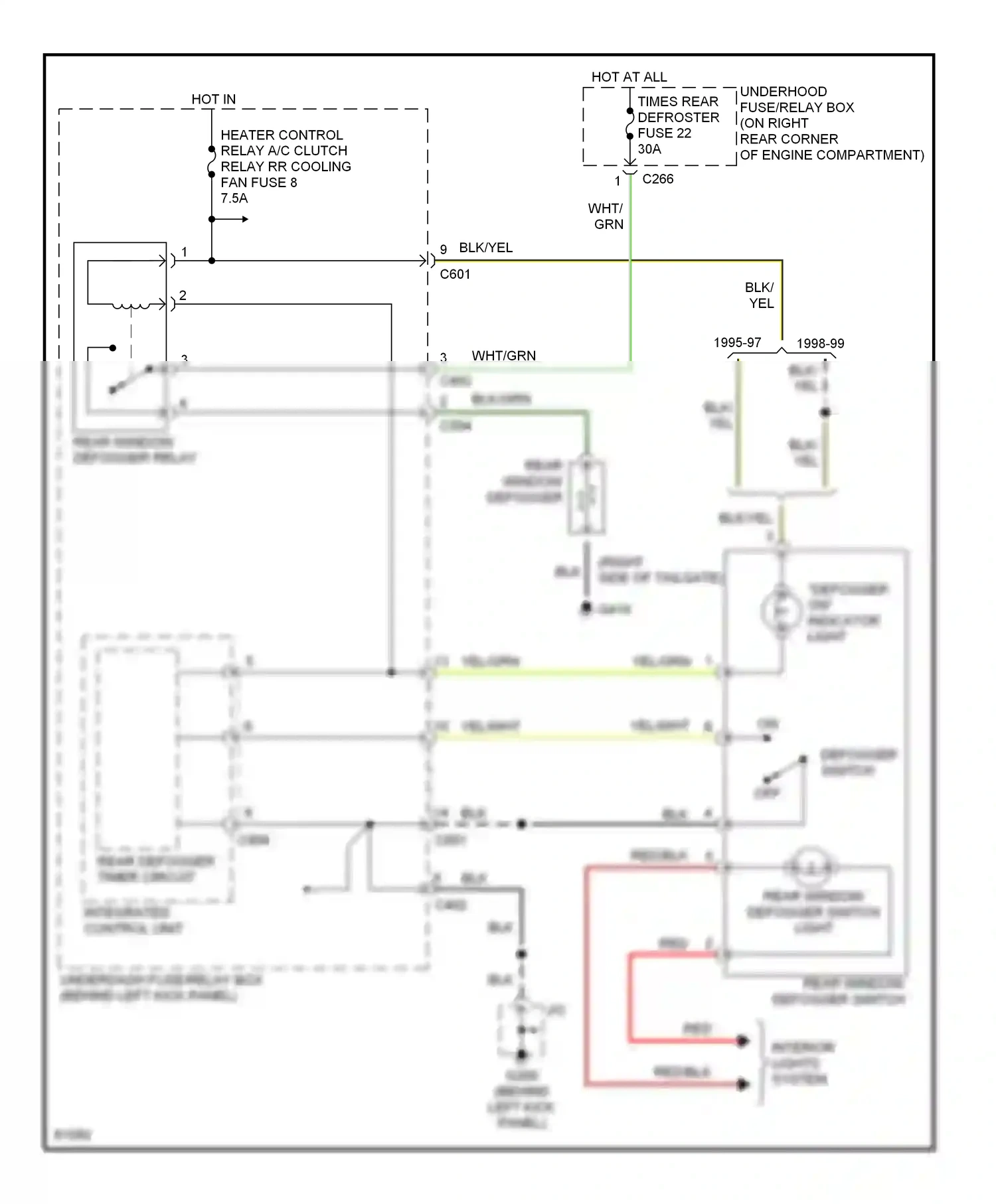 Wiring diagram integrated control unit for Honda Odyssey I (1994-1999) (1 of 8)