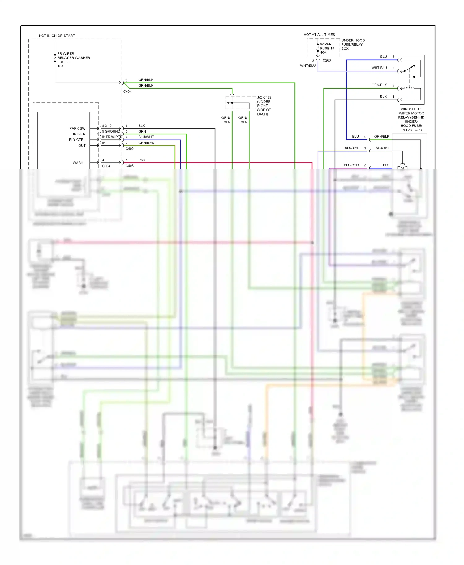 Wiring diagram intermittent time input for Honda Odyssey I (1994-1999) (1 of 1)