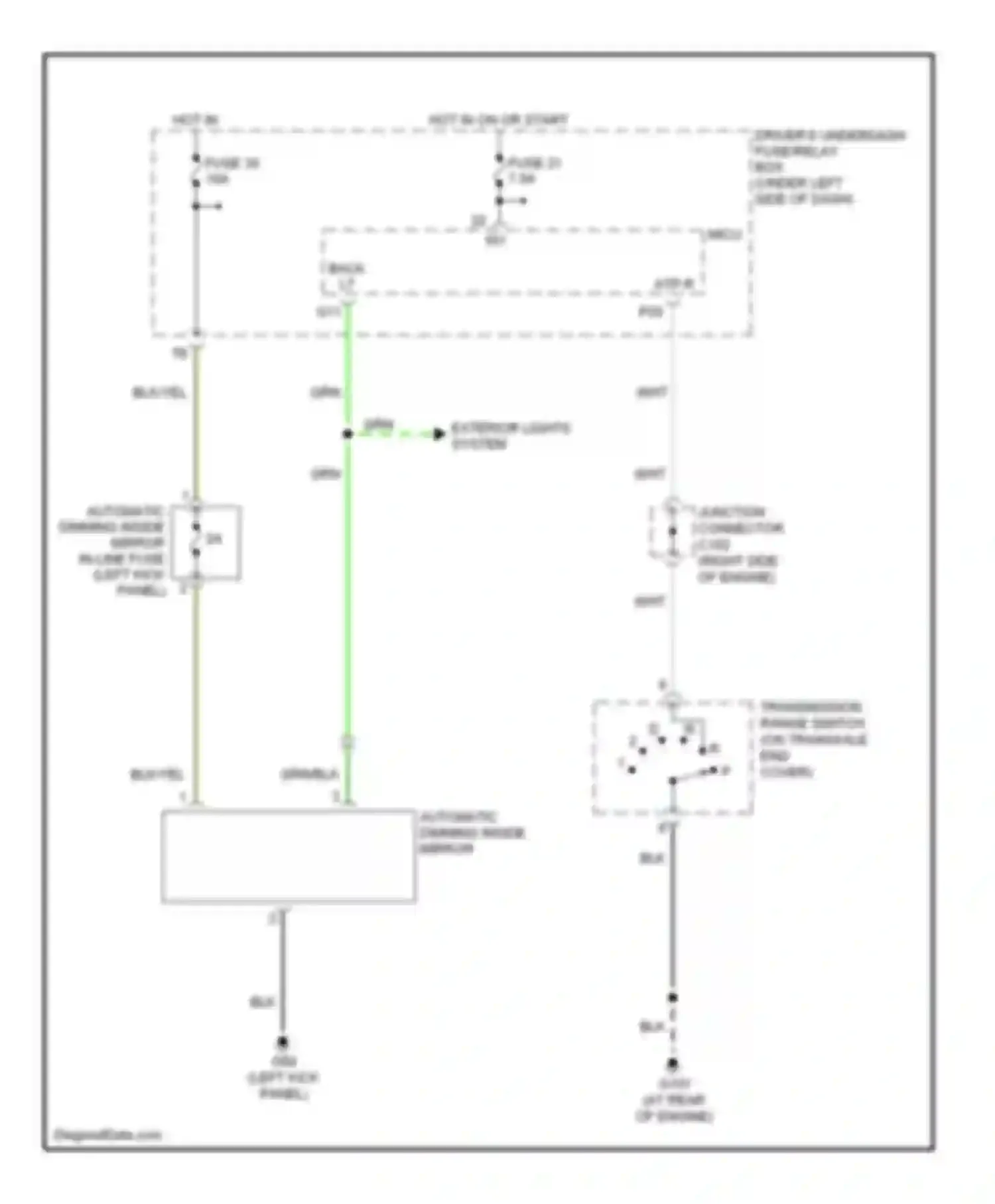 Odyssey Honda I (2004-2009): Automatic day/night mirror circuit, except touring