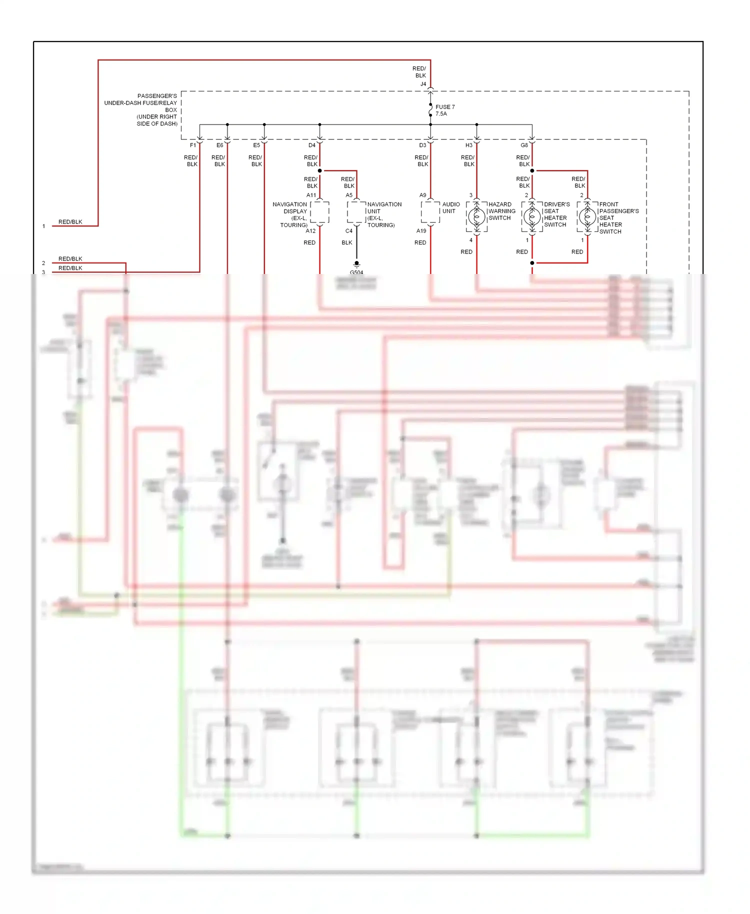 Wiring diagram audio unit for Honda Odyssey I (2004-2009) (3 of 16)
