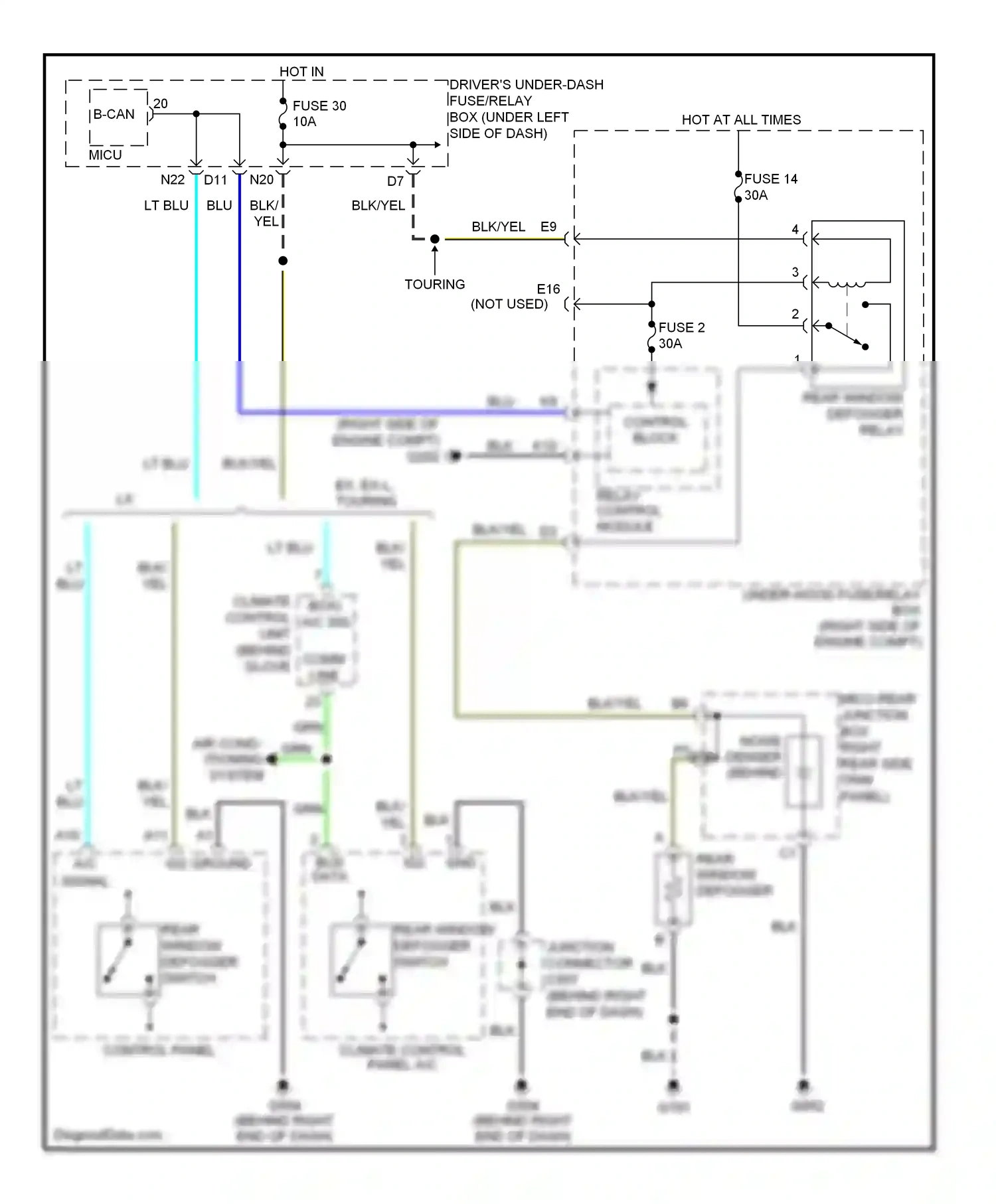 Wiring diagram b-can for Honda Odyssey I (2004-2009) (10 of 17)