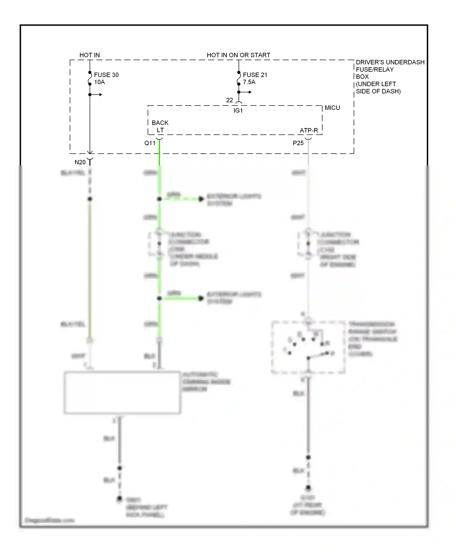 Wiring diagram back lt- for Honda Odyssey I (2004-2009) (2 of 7)