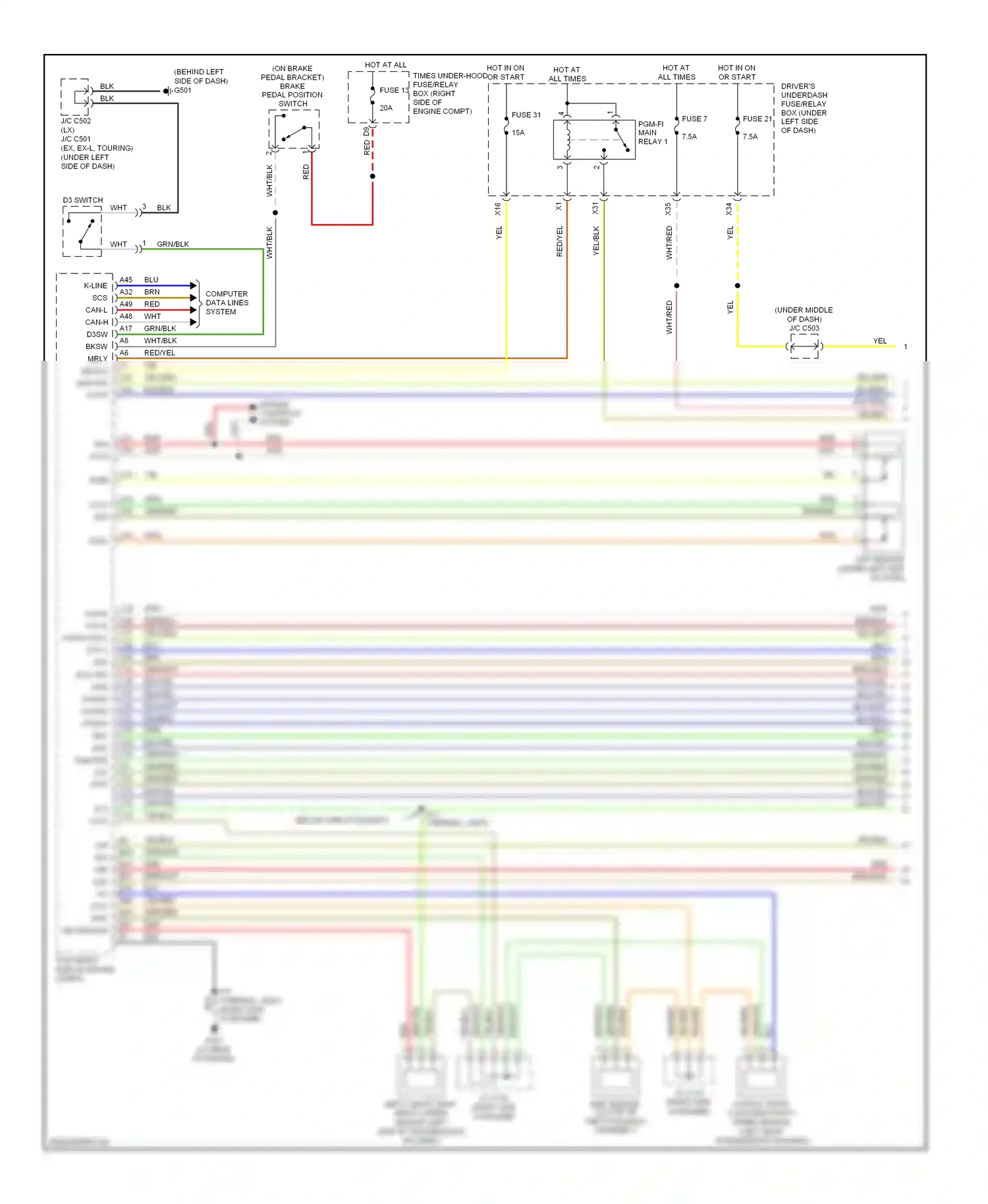 Wiring diagram blk for Honda Odyssey I (2004-2009) (91 of 103)