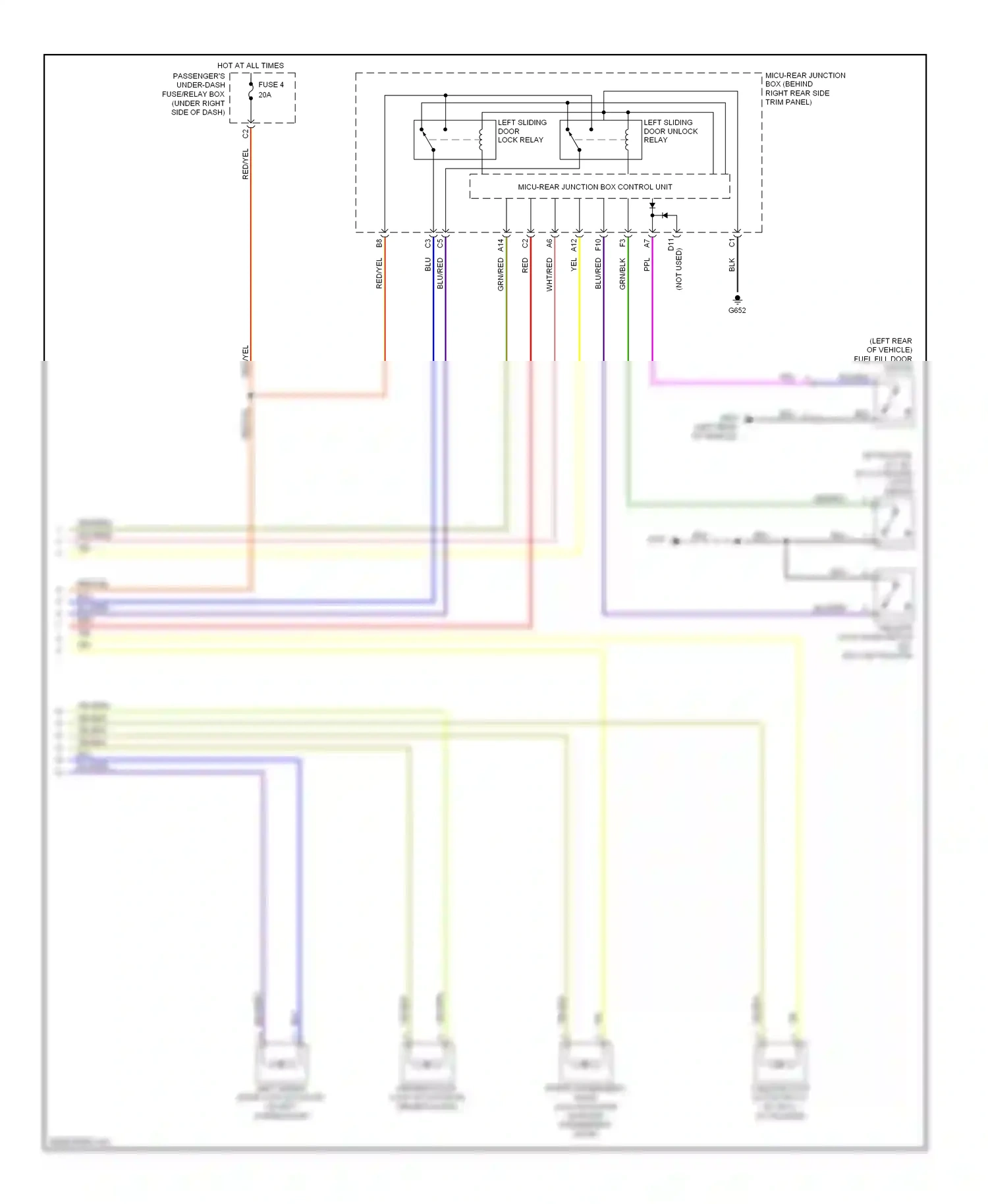 Wiring diagram blu/red for Honda Odyssey I (2004-2009) (22 of 39)