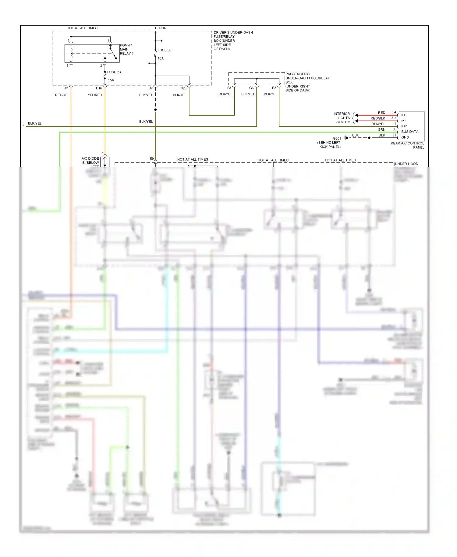 Wiring diagram bus data gnd for Honda Odyssey I (2004-2009) (2 of 2)