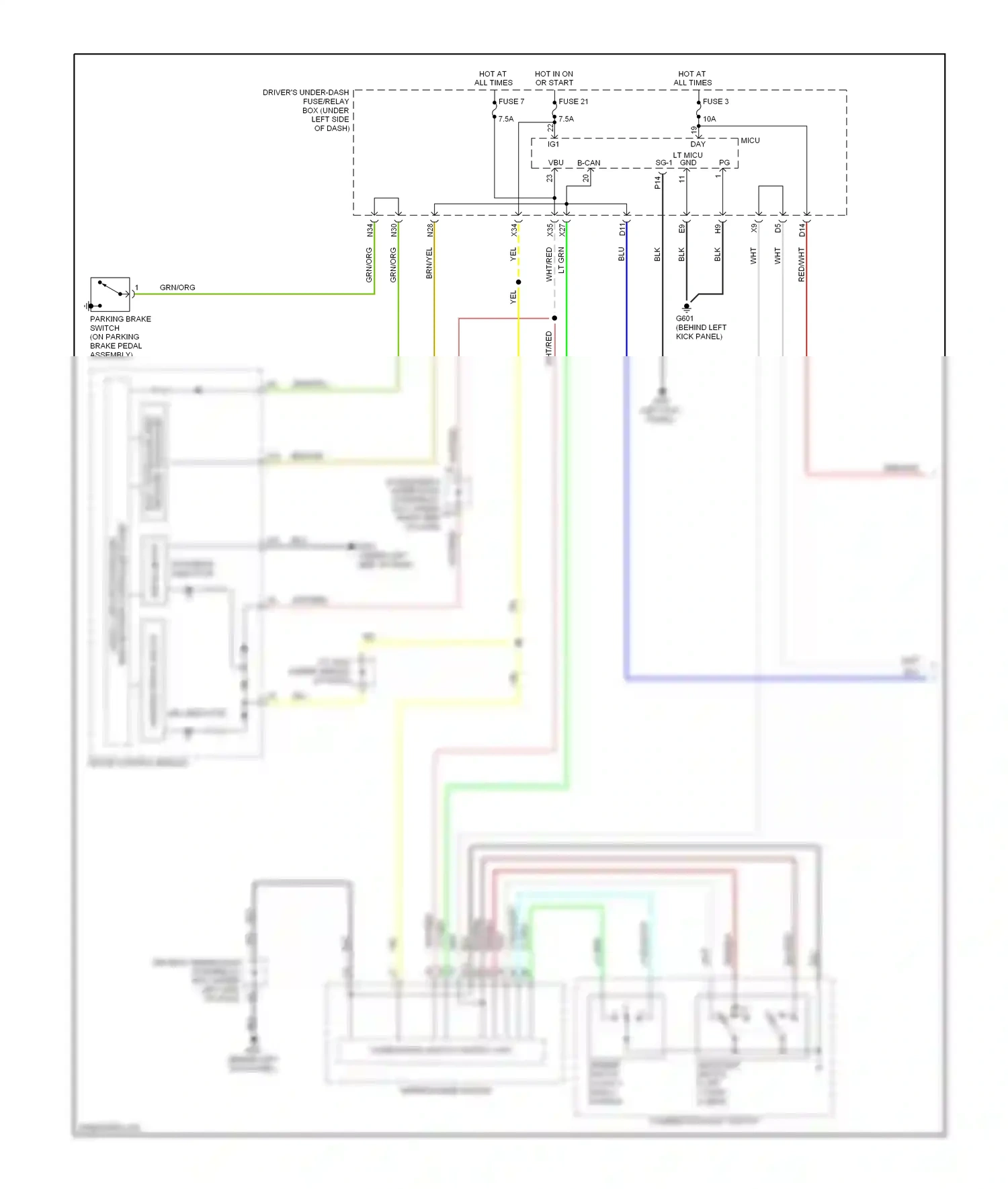 Wiring diagram combination light switch for Honda Odyssey I (2004-2009) (2 of 7)