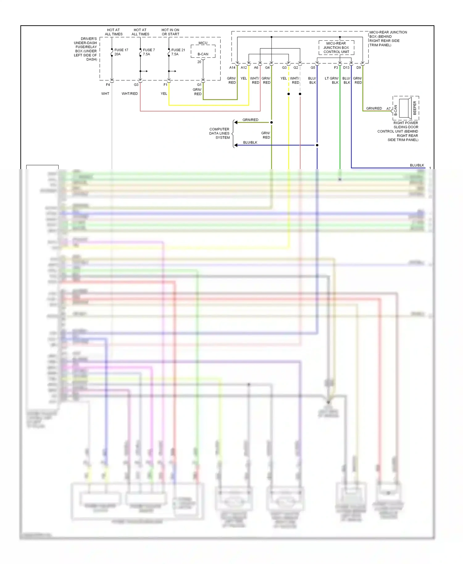 Wiring diagram computer data lines system for Honda Odyssey I (2004-2009) (11 of 12)