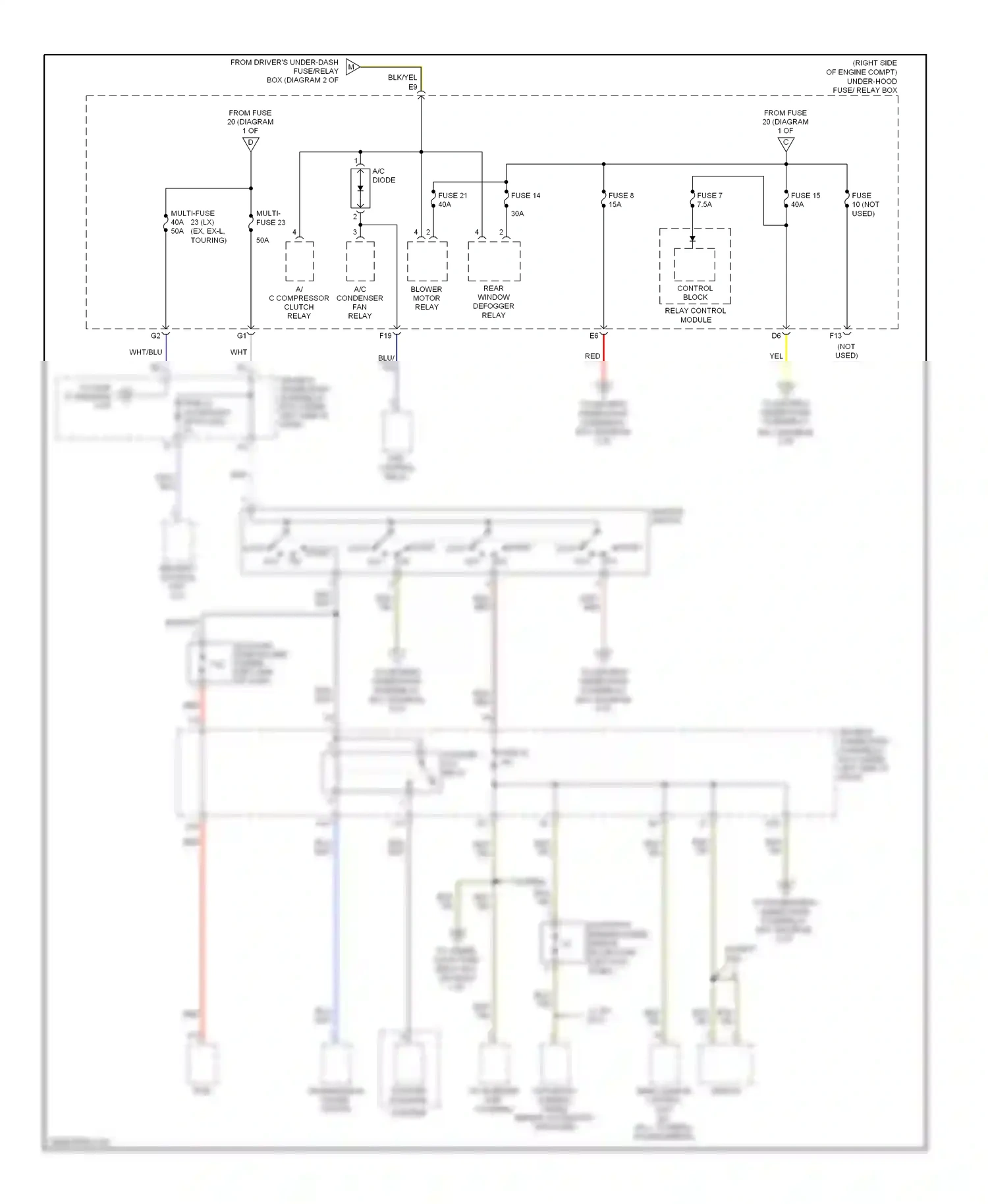 Wiring diagram control block for Honda Odyssey I (2004-2009) (17 of 20)