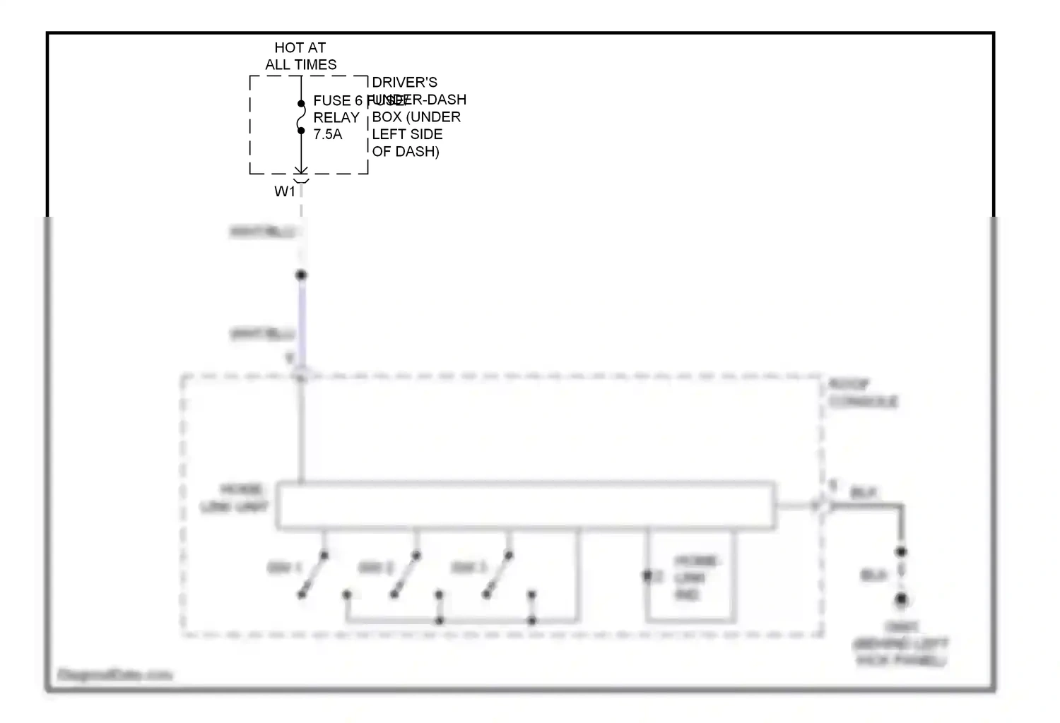 Wiring diagram driver's under-dash for Honda Odyssey I (2004-2009) (3 of 3)